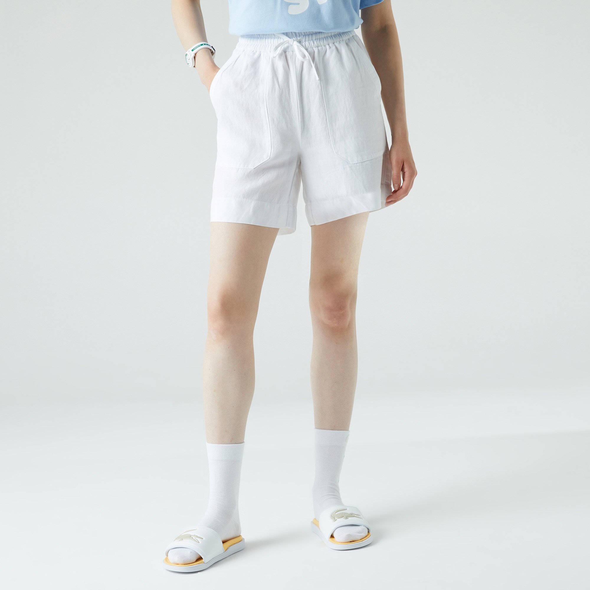 Lacoste Kadın Relaxed Fit Beyaz Şort