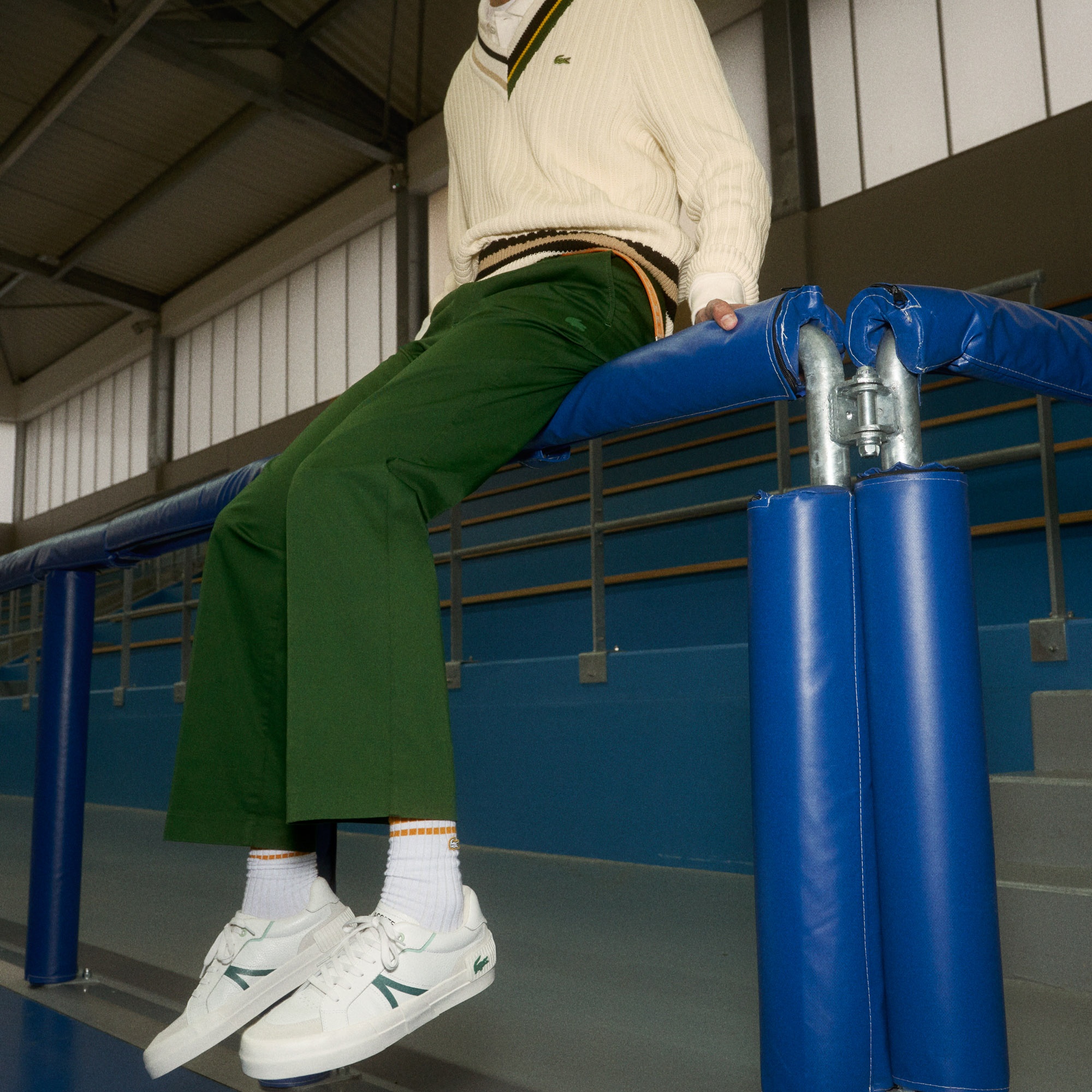 Lacoste L004 Mid Erkek Beyaz Sneaker