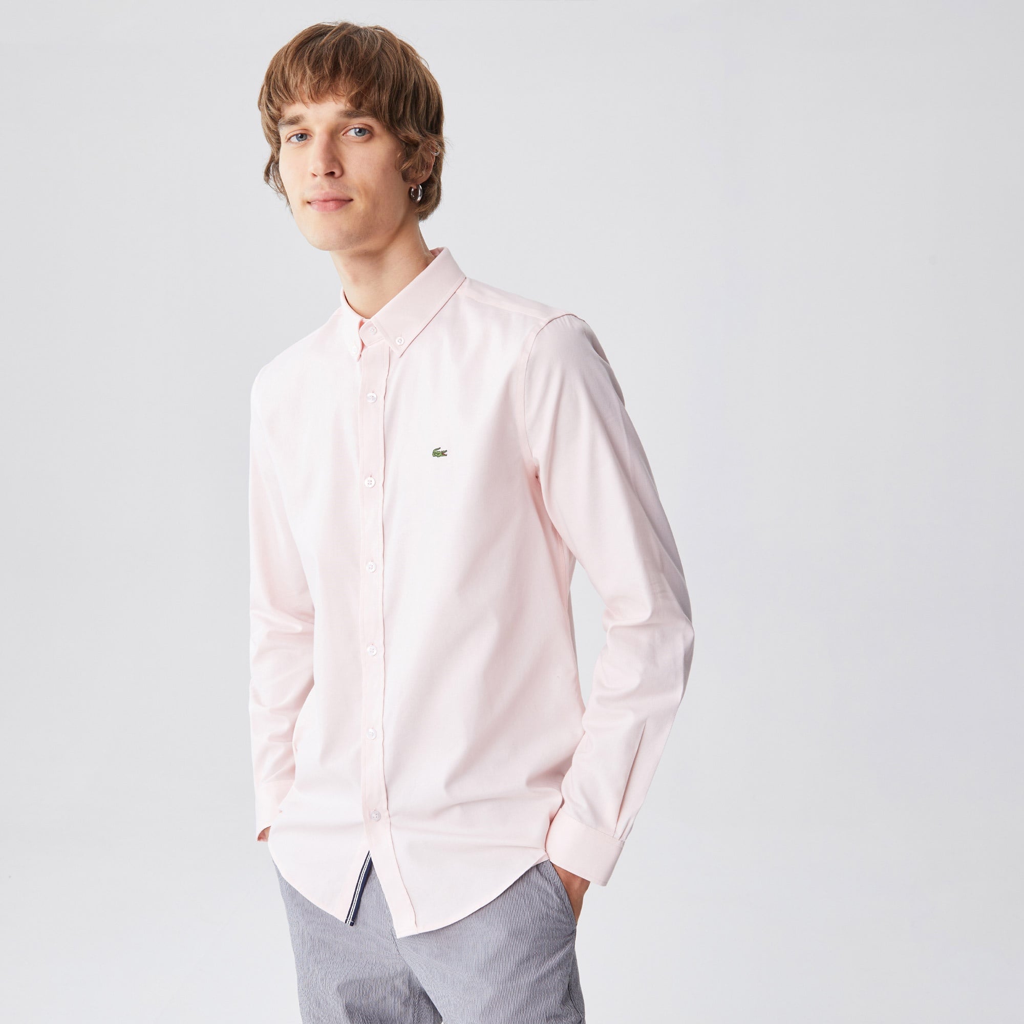 Lacoste Erkek Slim Fit Pembe Gömlek