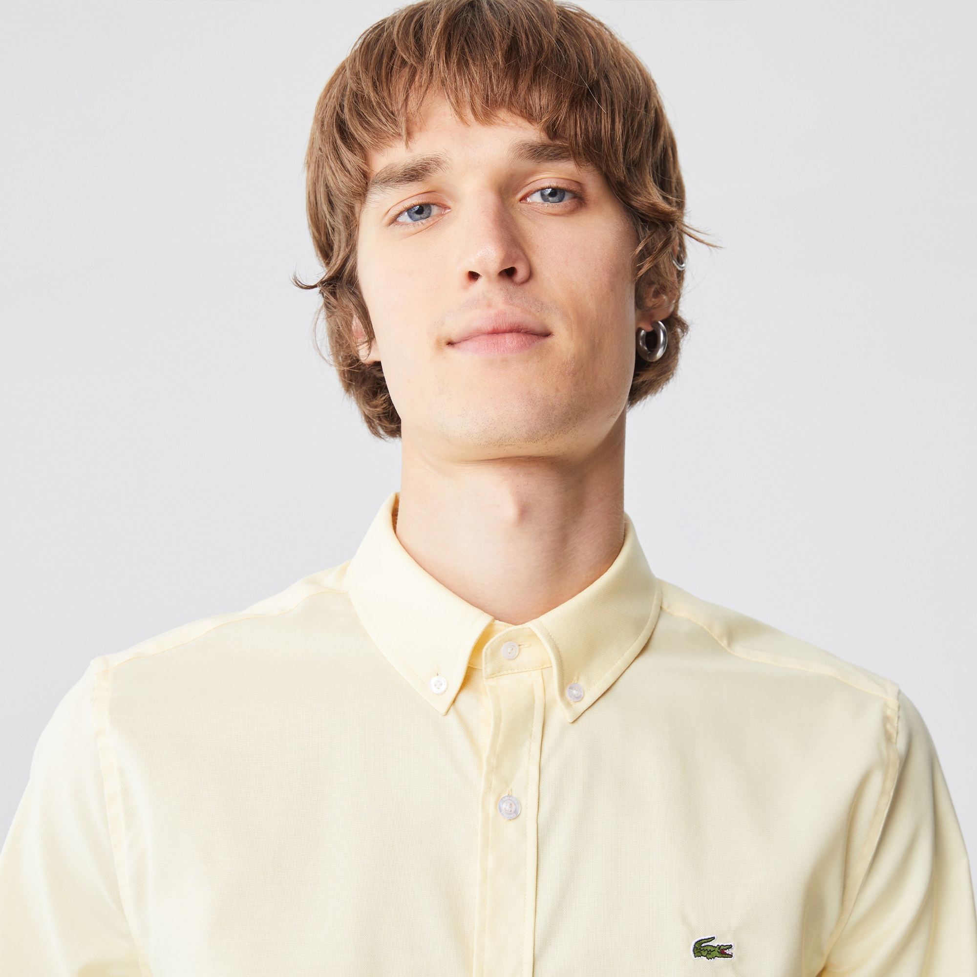 Lacoste Erkek Slim Fit Sarı Gömlek