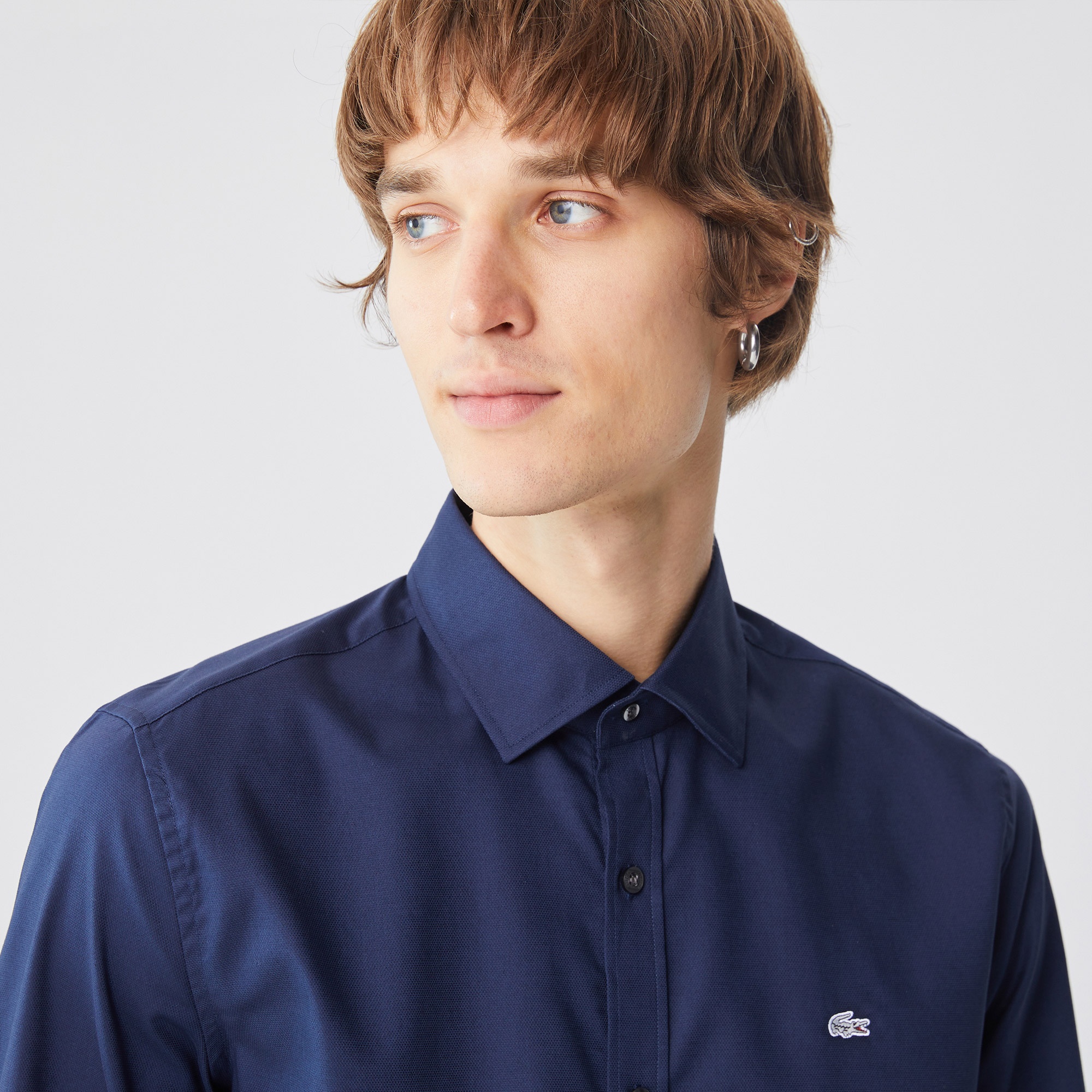 Lacoste Erkek Slim Fit Lacivert Gömlek