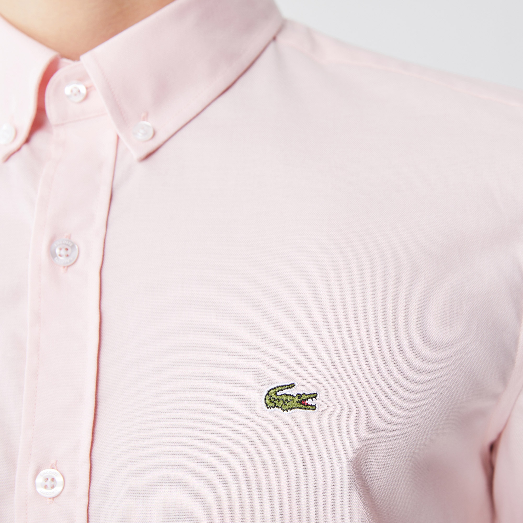 Lacoste Erkek Slim Fit Açık Pembe Gömlek