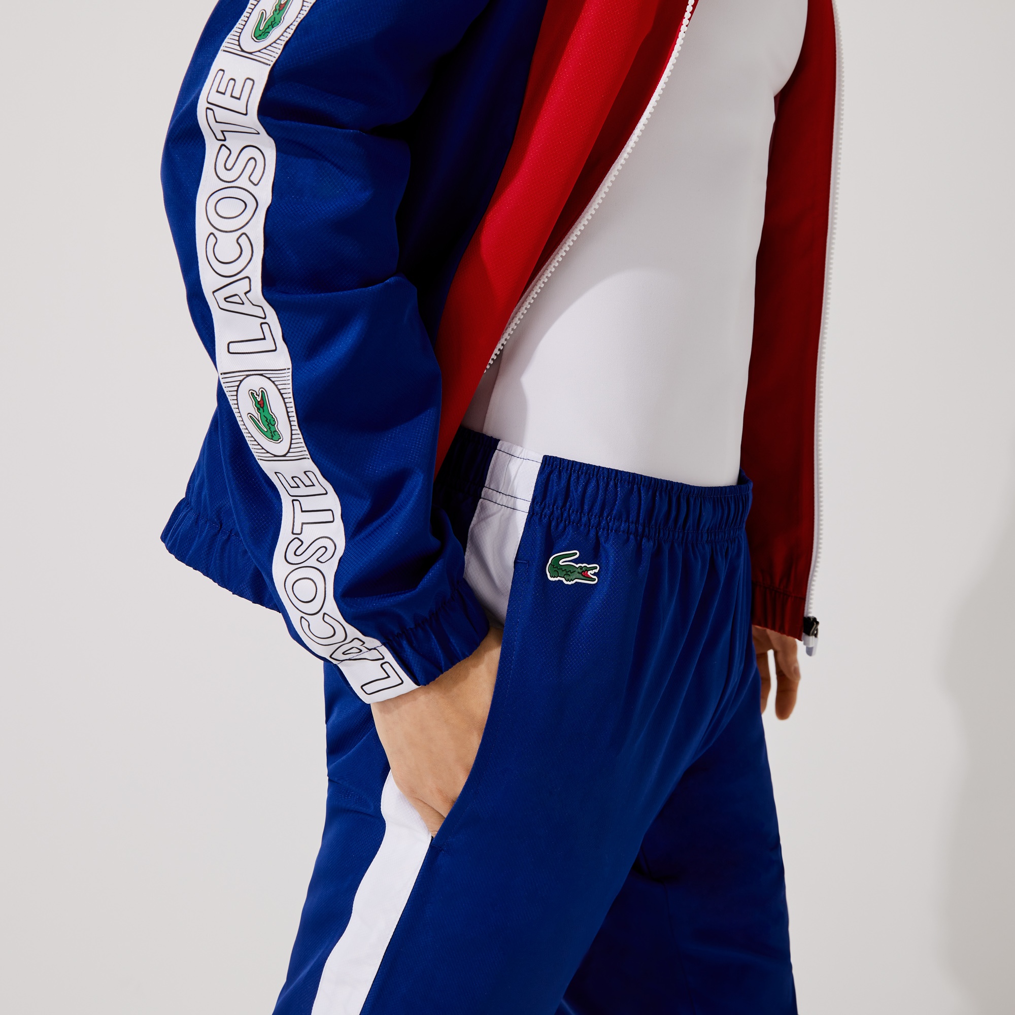 Lacoste SPORT Erkek Regular Fit Kapüşonlu Renk Bloklu Lacivert Eşofman Takımı