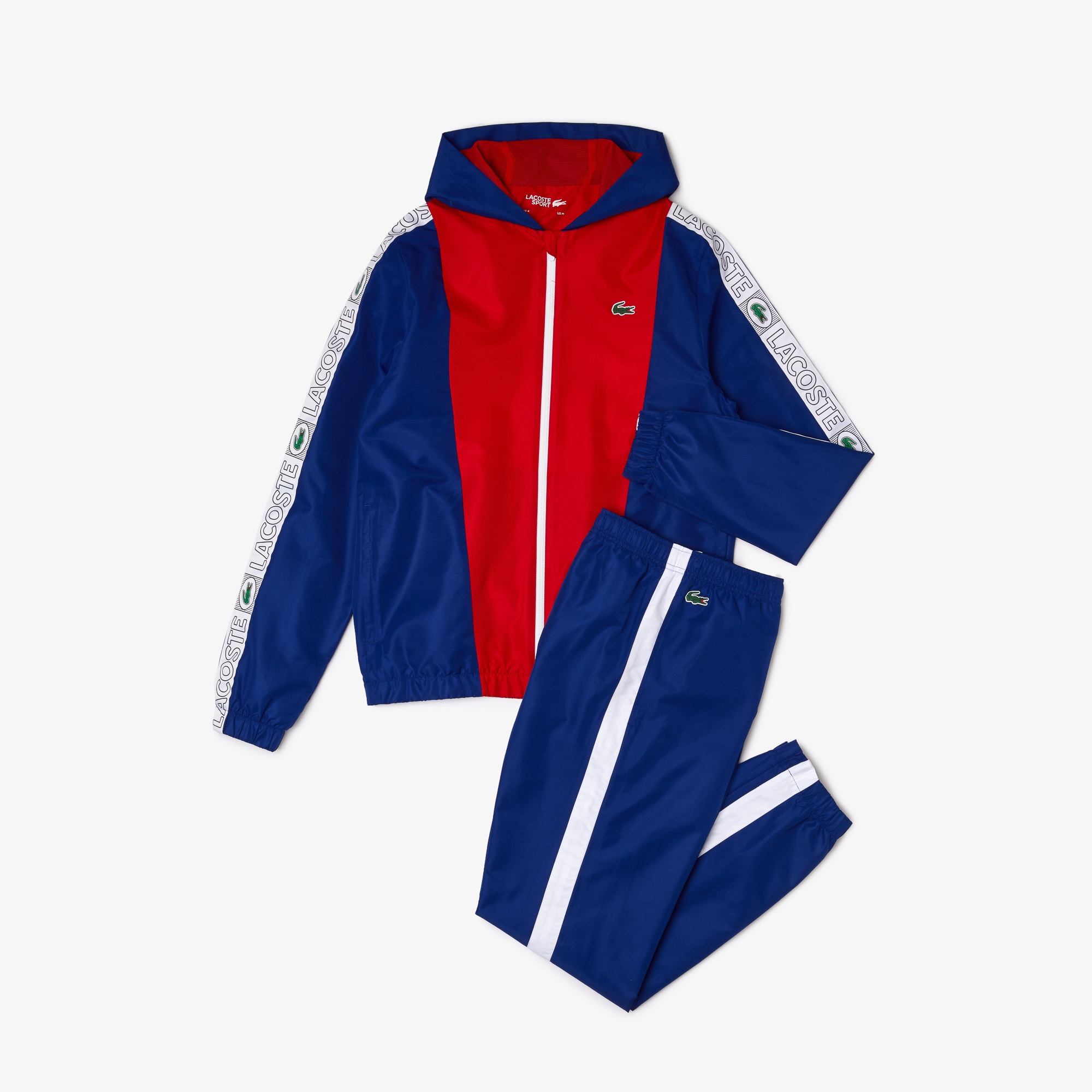 Lacoste SPORT Erkek Regular Fit Kapüşonlu Renk Bloklu Lacivert Eşofman Takımı