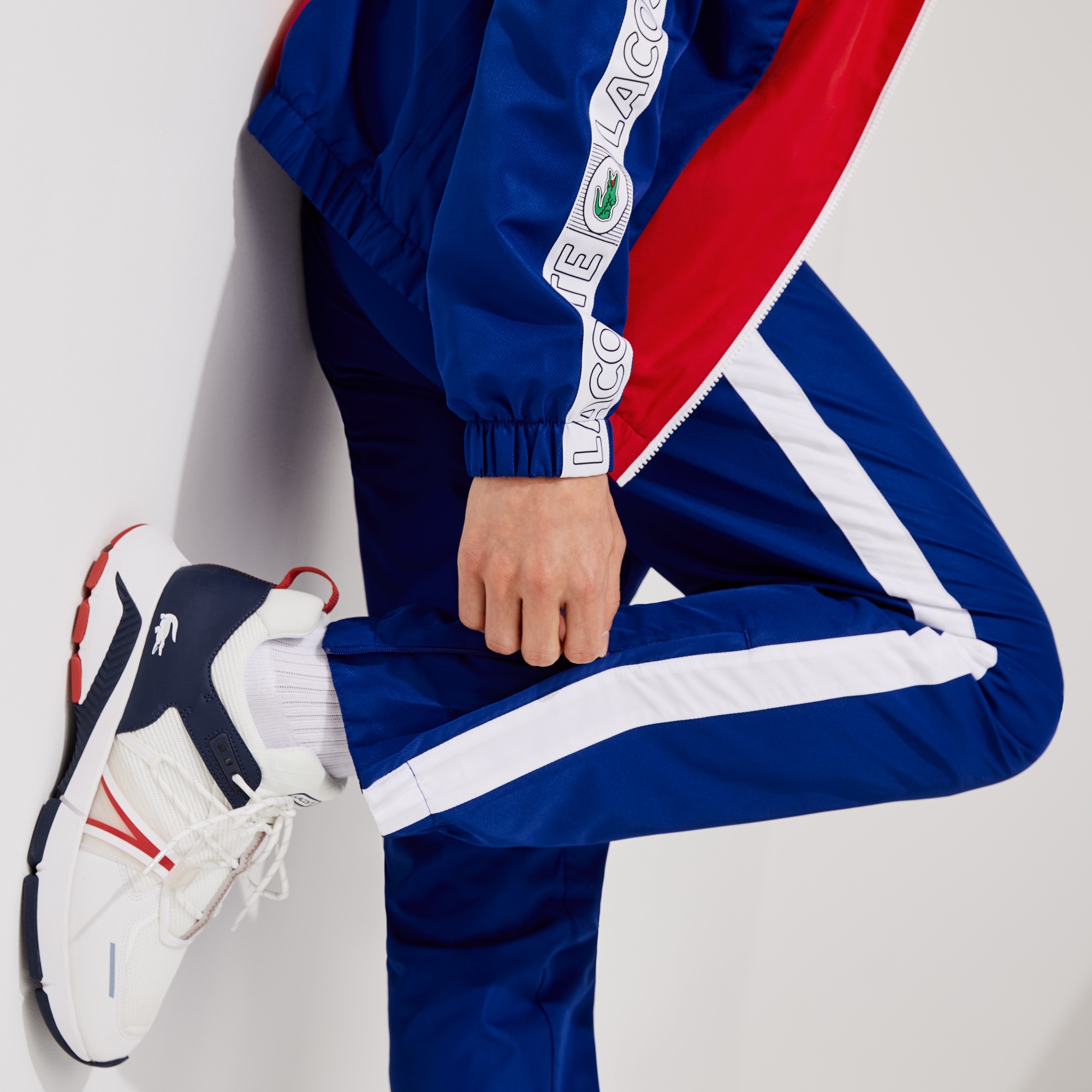 Lacoste SPORT Erkek Regular Fit Kapüşonlu Renk Bloklu Lacivert Eşofman Takımı
