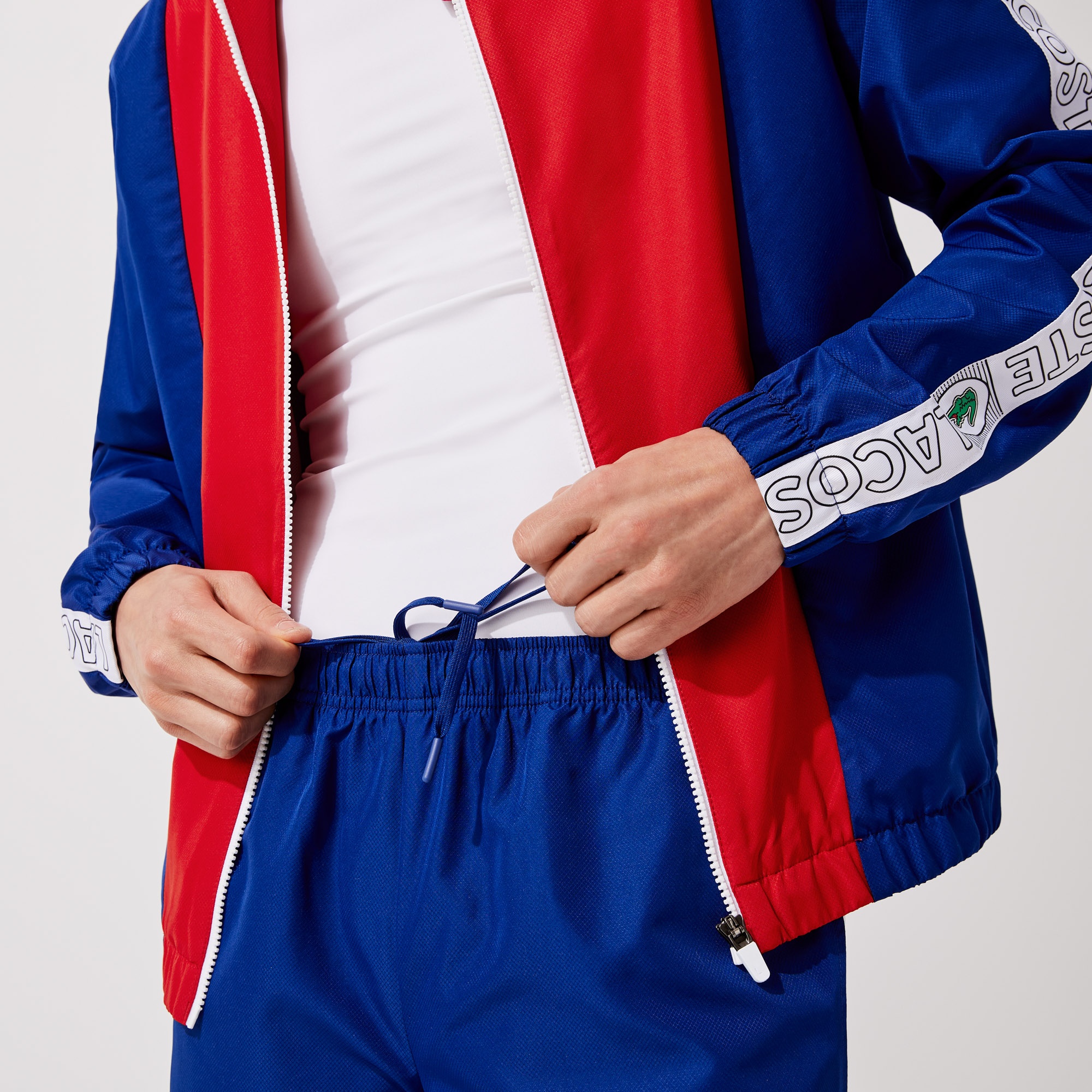 Lacoste SPORT Erkek Regular Fit Kapüşonlu Renk Bloklu Lacivert Eşofman Takımı