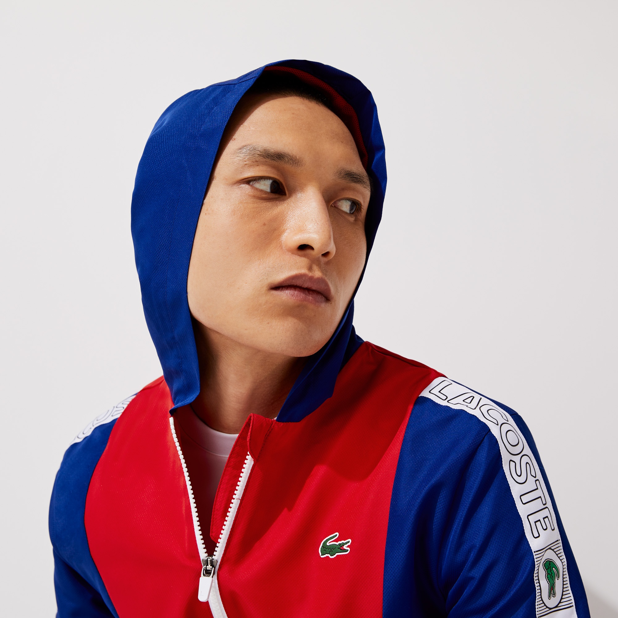 Lacoste SPORT Erkek Regular Fit Kapüşonlu Renk Bloklu Lacivert Eşofman Takımı