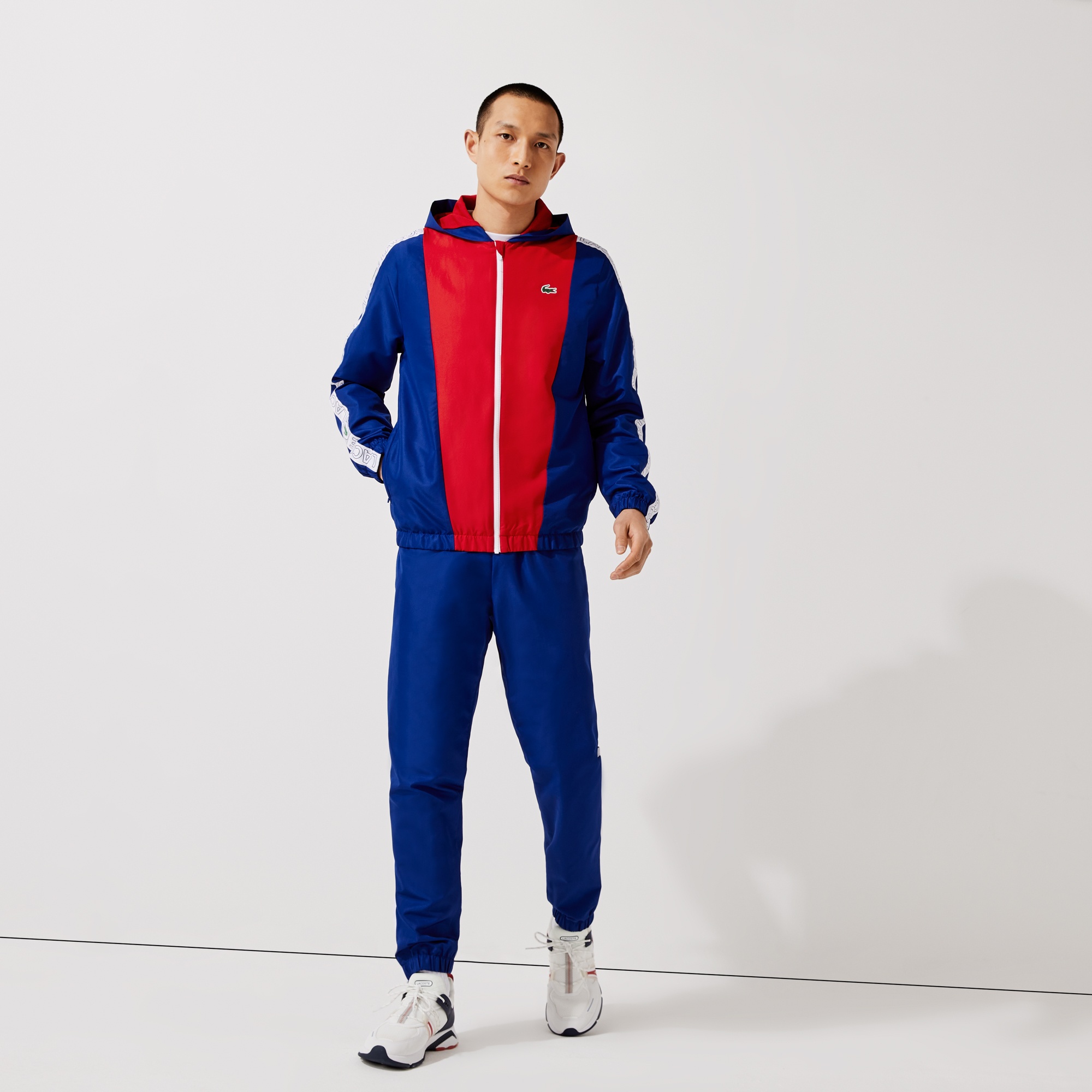 Lacoste SPORT Erkek Regular Fit Kapüşonlu Renk Bloklu Lacivert Eşofman Takımı