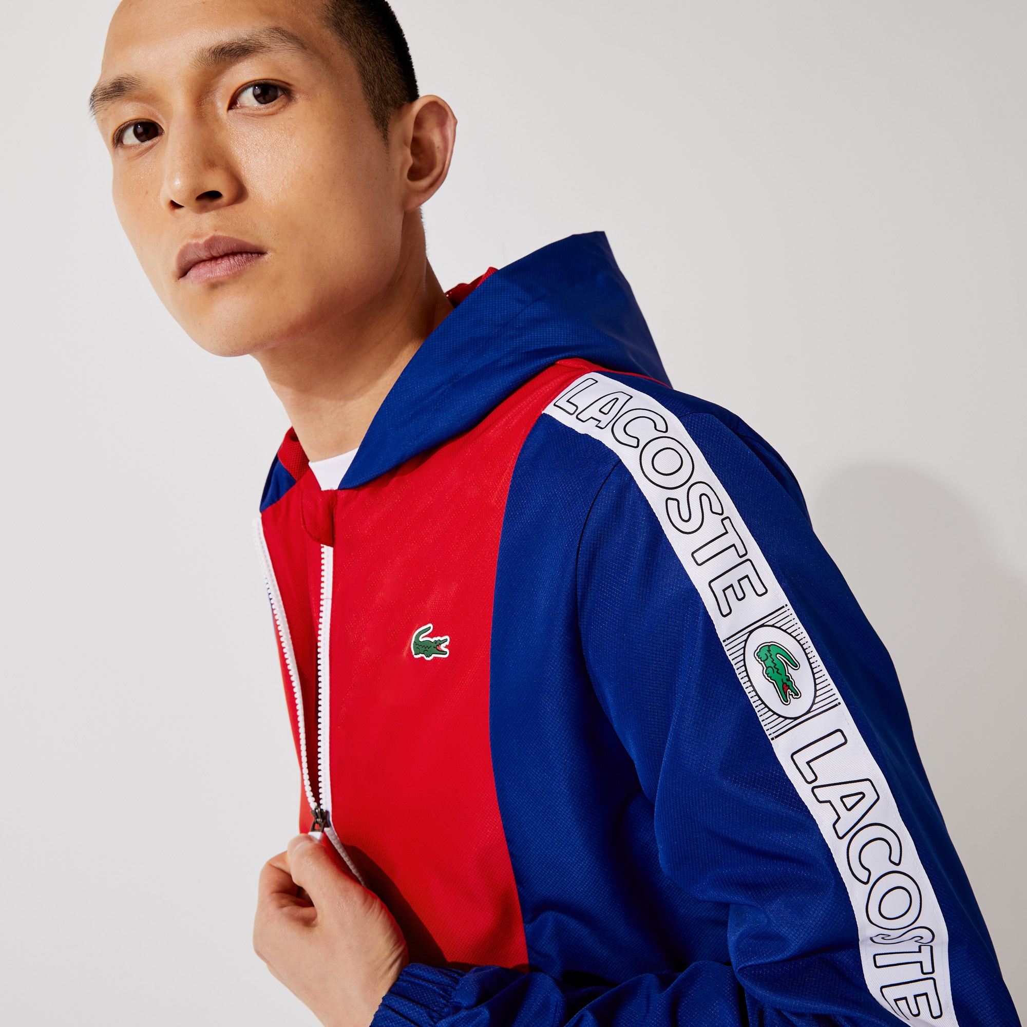 Lacoste SPORT Erkek Regular Fit Kapüşonlu Renk Bloklu Lacivert Eşofman Takımı