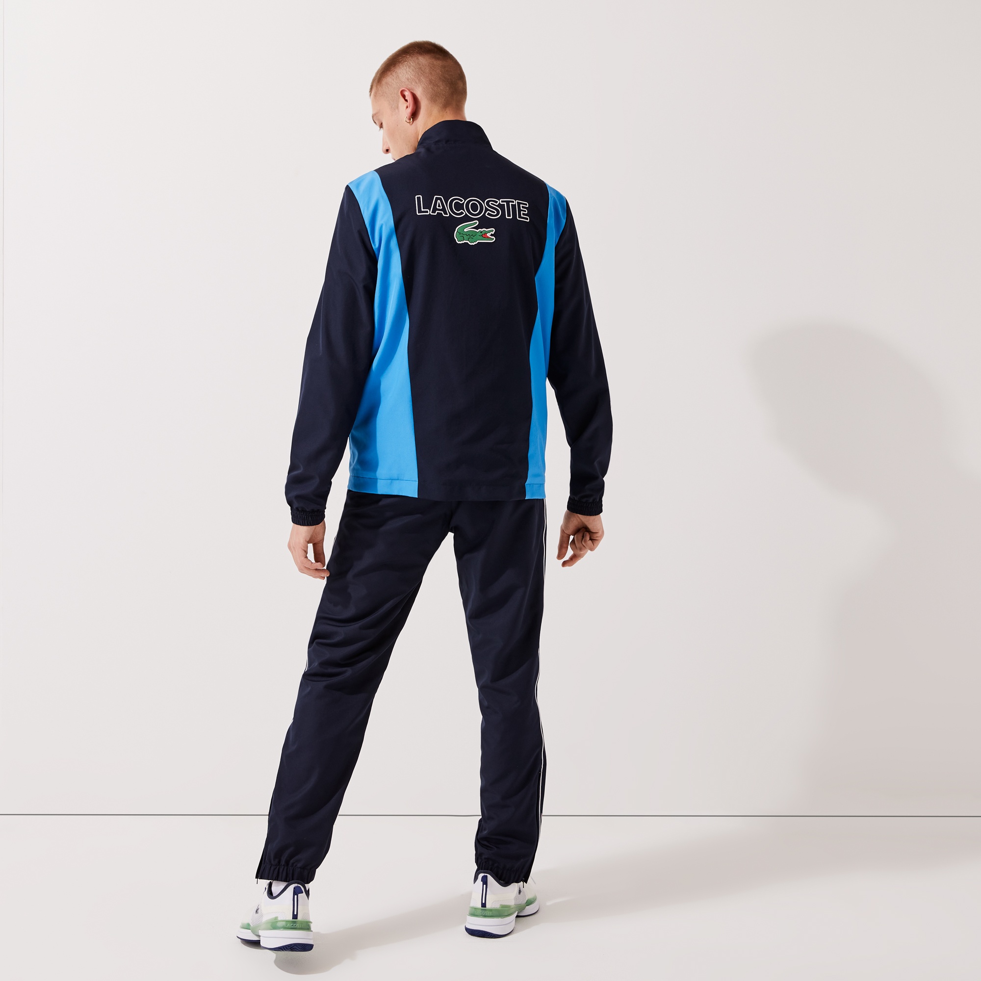 Lacoste SPORT Erkek Regular Fit Dik Yaka Renk Bloklu Lacivert Eşofman Takımı