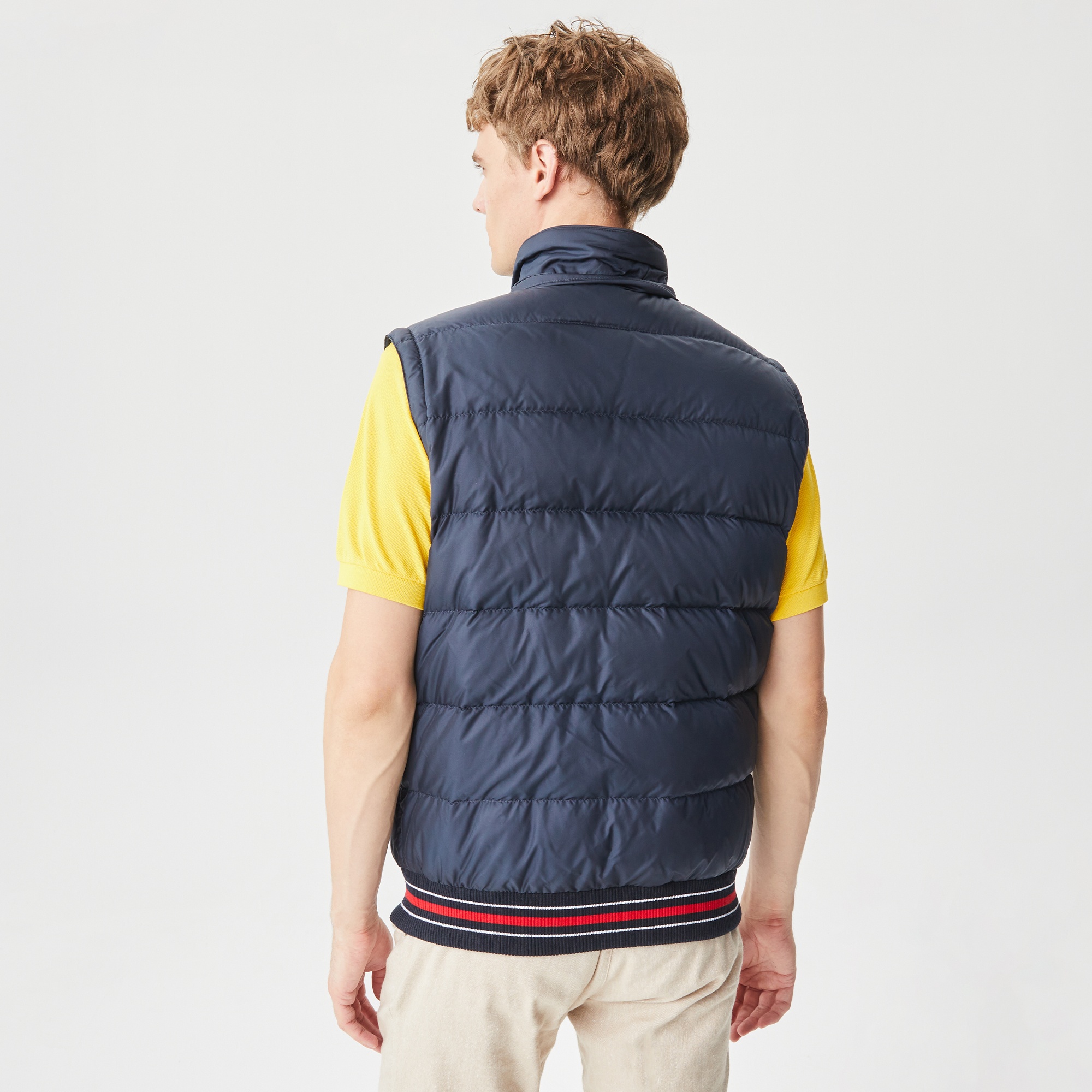 Lacoste Erkek Kapüşonlu Kapitone Lacivert Şişme Mont