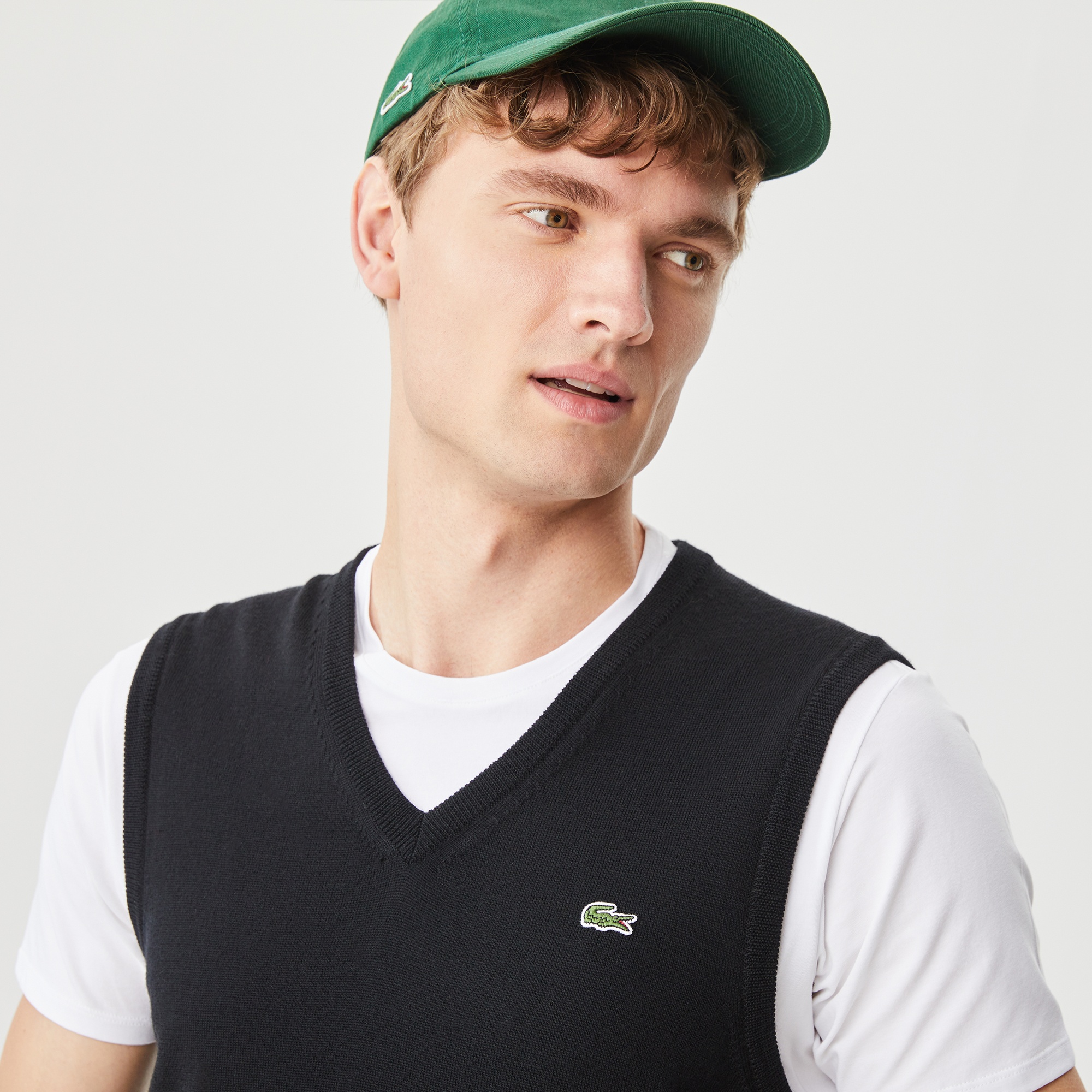 Lacoste Erkek V Yaka Yün Siyah Süveter