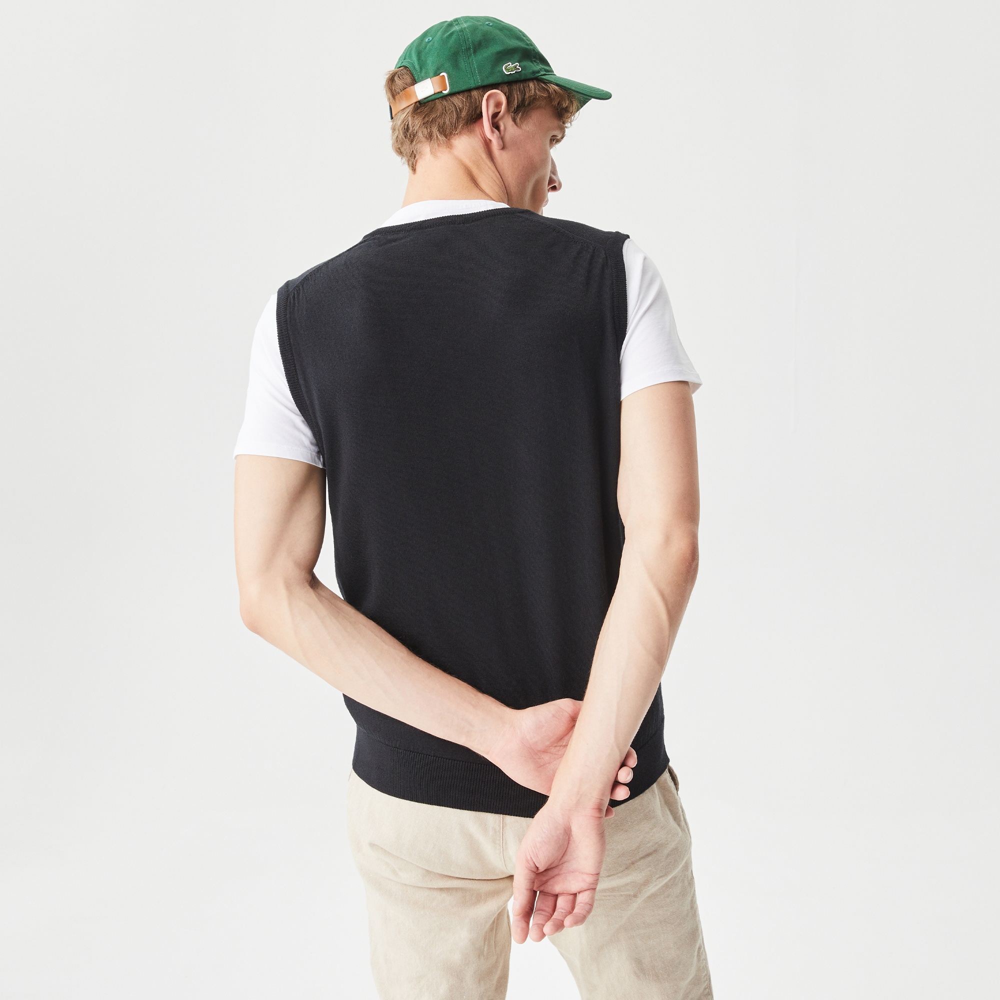 Lacoste Erkek V Yaka Yün Siyah Süveter