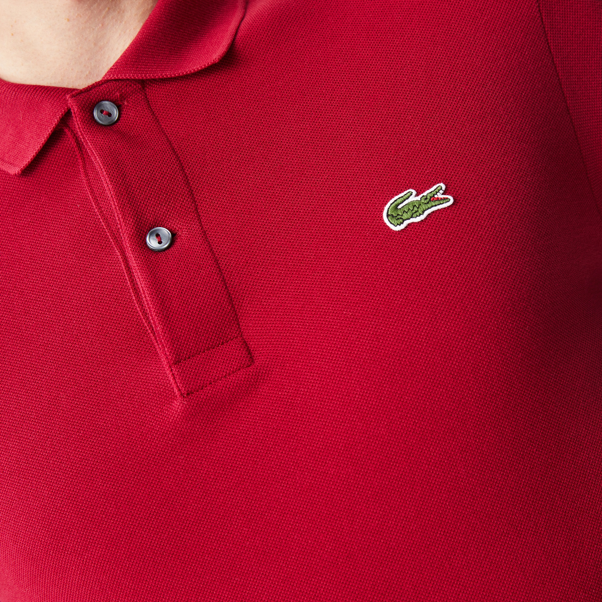 Lacoste L.12.12 Erkek Slim Fit Uzun Kollu Bordo Polo