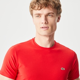 Lacoste Erkek Slim Fit Bisiklet Yaka Kırmızı T-Shirt Kırmızı