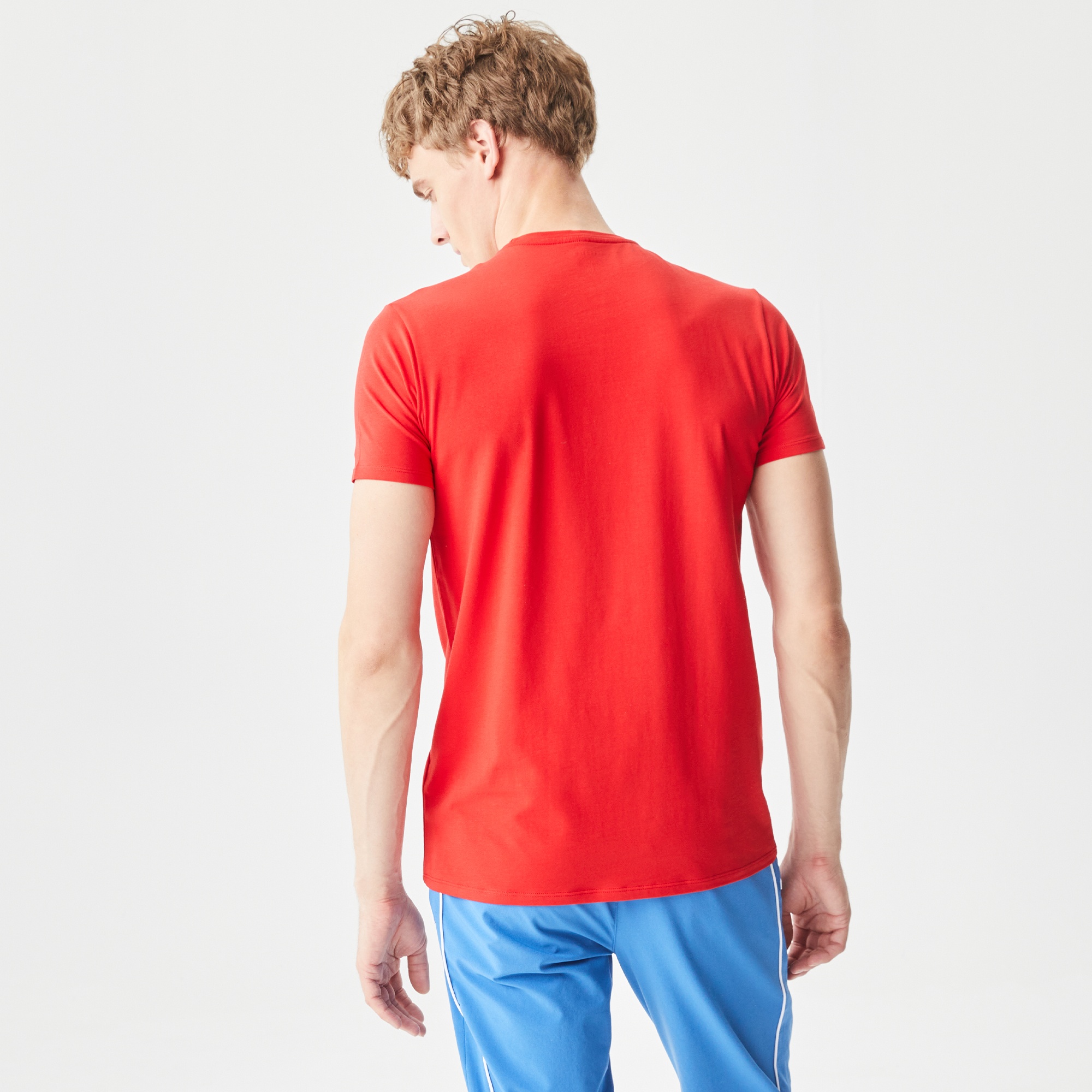 Lacoste Erkek Slim Fit Bisiklet Yaka Kırmızı T-Shirt