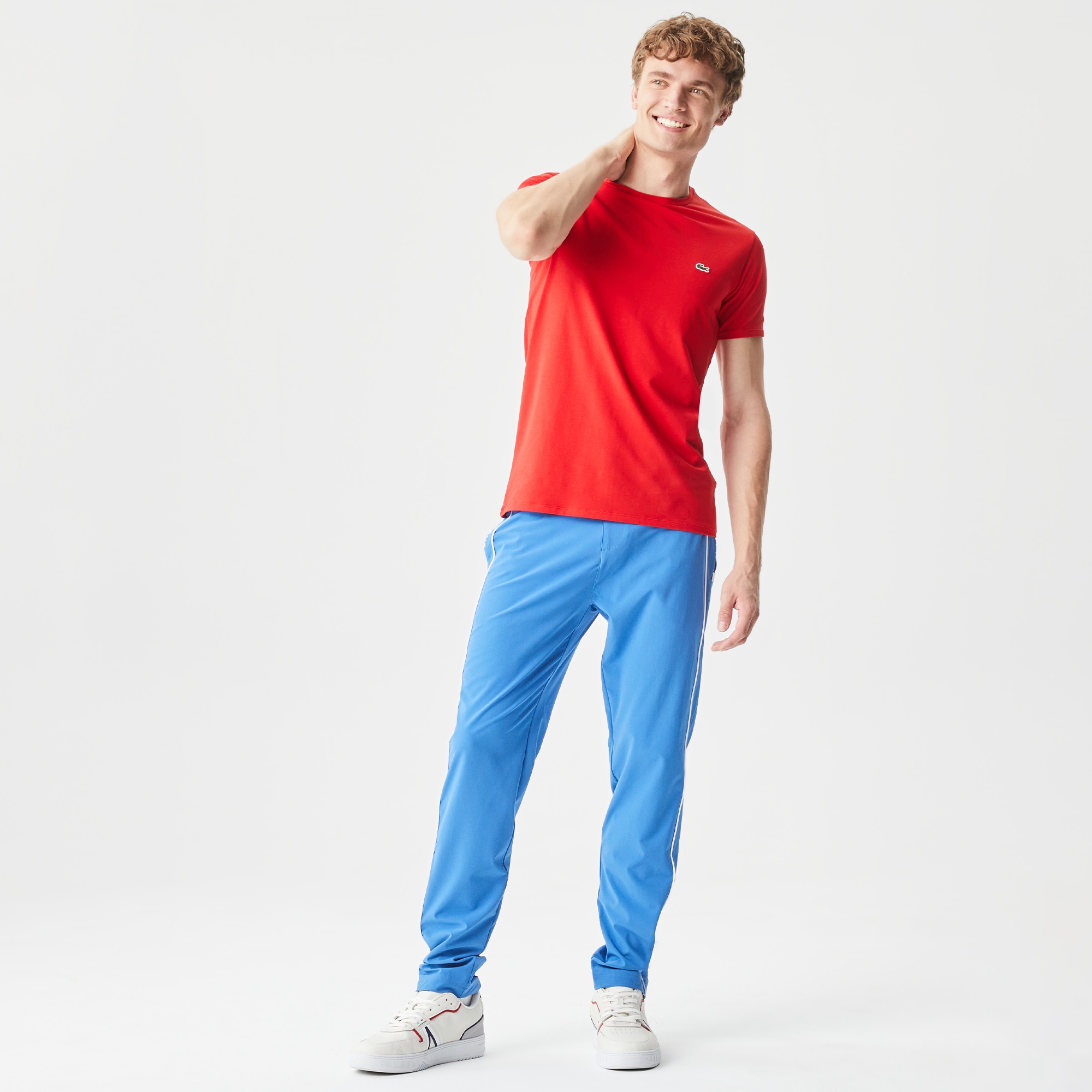Lacoste Erkek Slim Fit Bisiklet Yaka Kırmızı T-Shirt