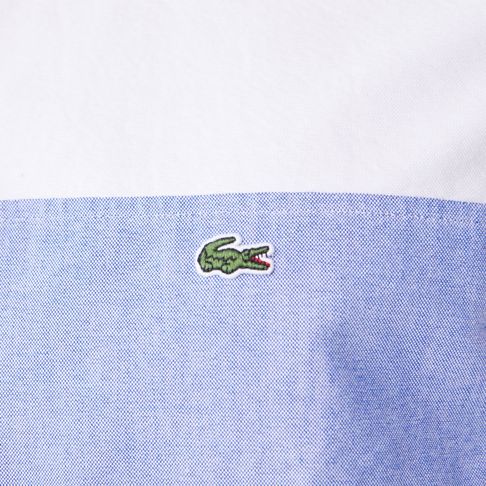Lacoste Erkek Slim Fit Çizgili Beyaz Gömlek