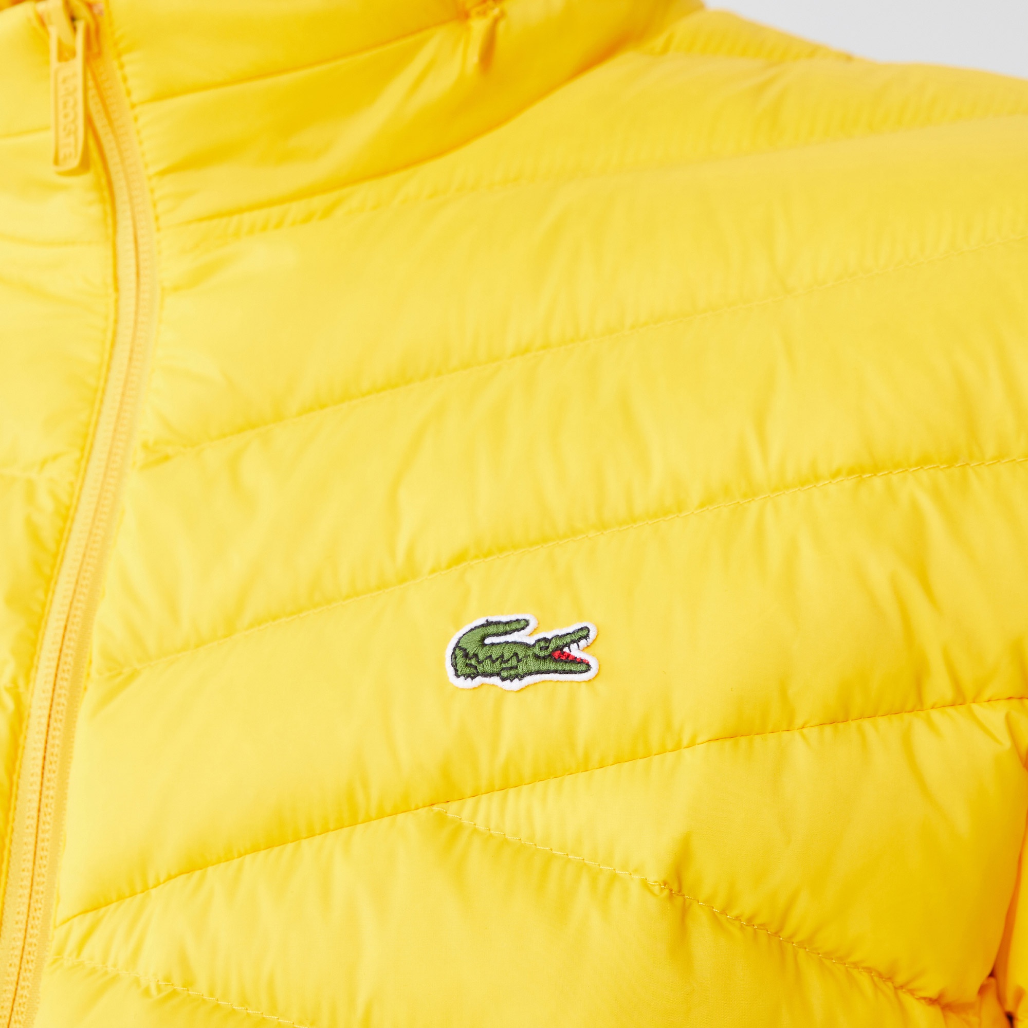 Lacoste Erkek Dik Yaka Kapitone Sarı Mont