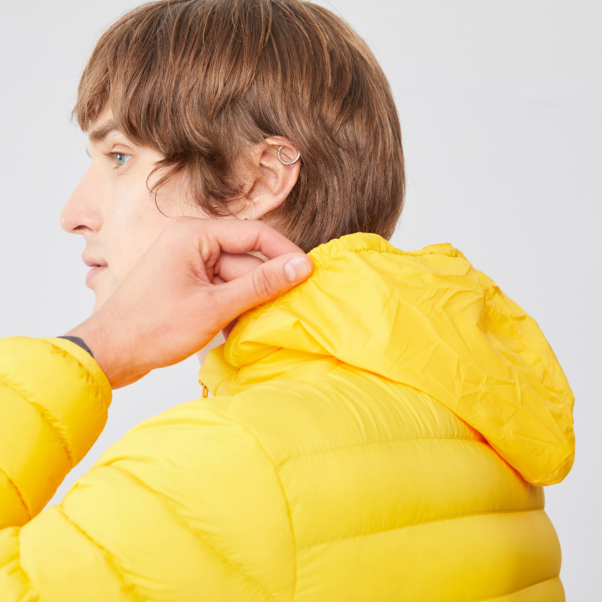 Lacoste Erkek Dik Yaka Kapitone Sarı Mont