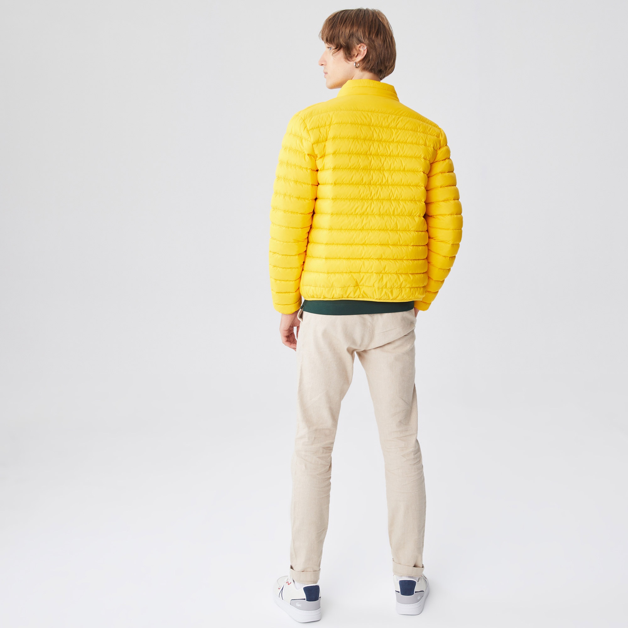 Lacoste Erkek Dik Yaka Kapitone Sarı Mont