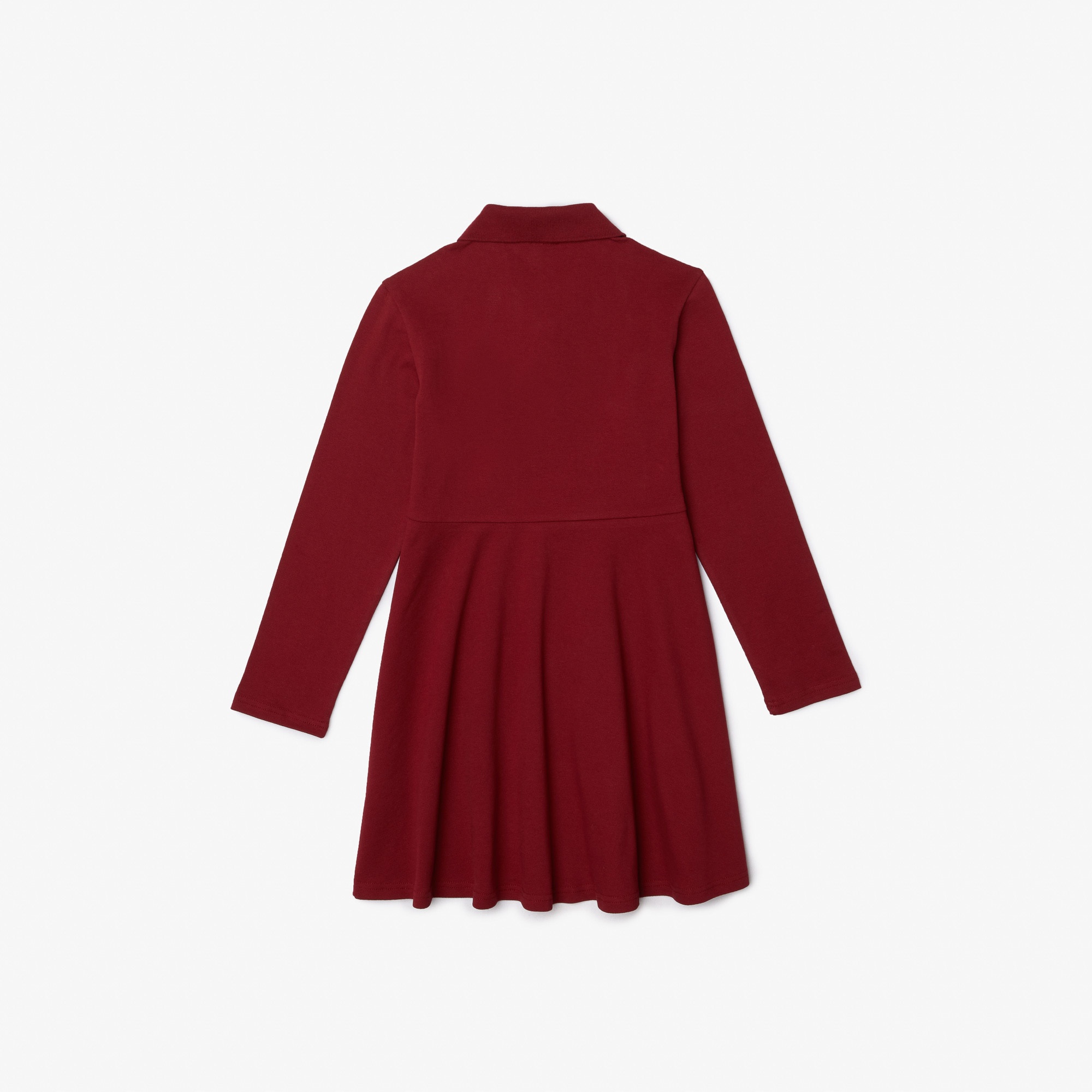 Lacoste Kız Çocuk Uzun Kollu Polo Yaka Bordo Elbise