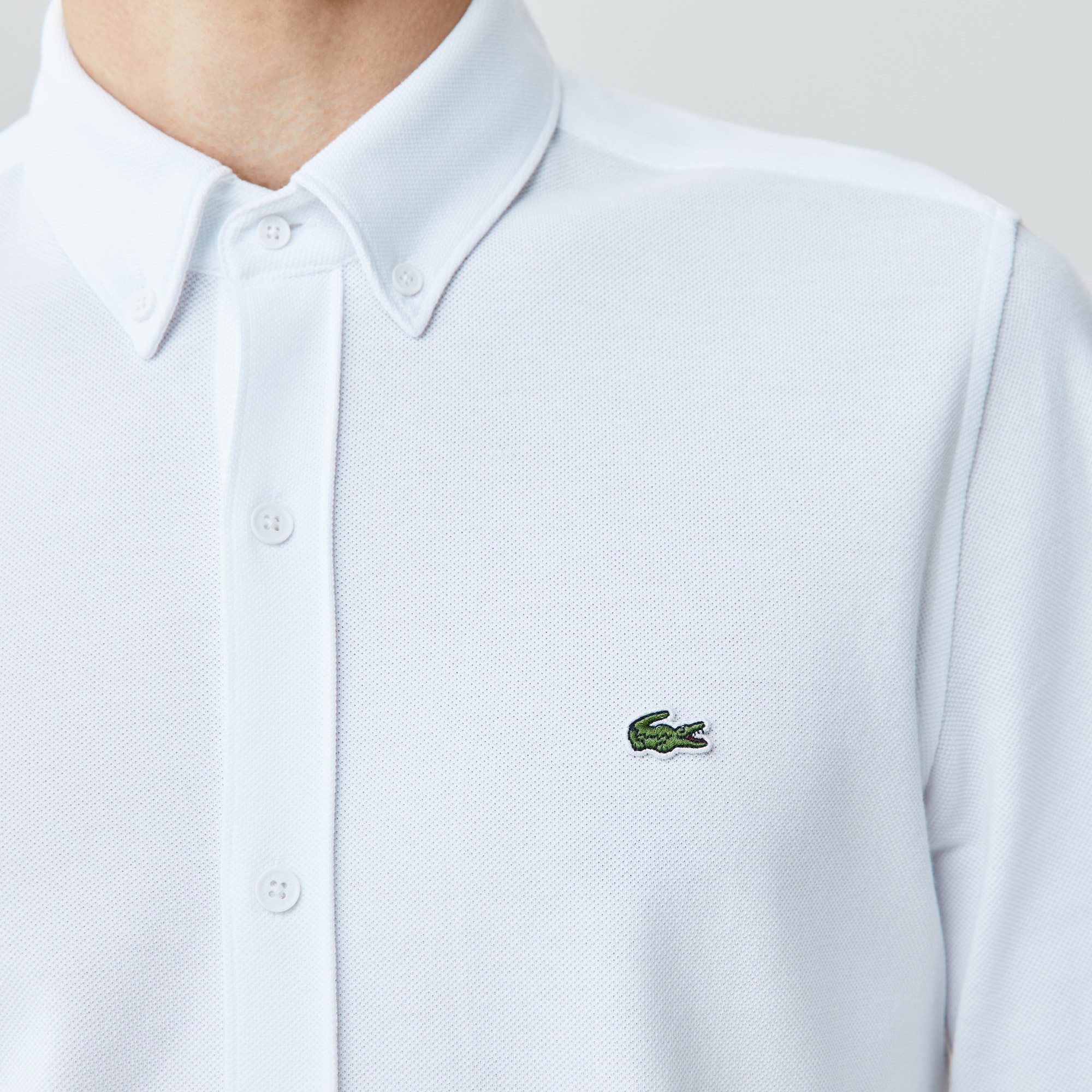 Lacoste Erkek Slim Fit Beyaz Gömlek