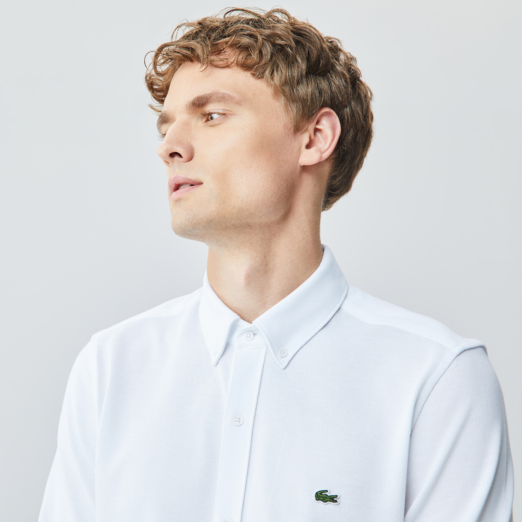 Lacoste Erkek Slim Fit Beyaz Gömlek