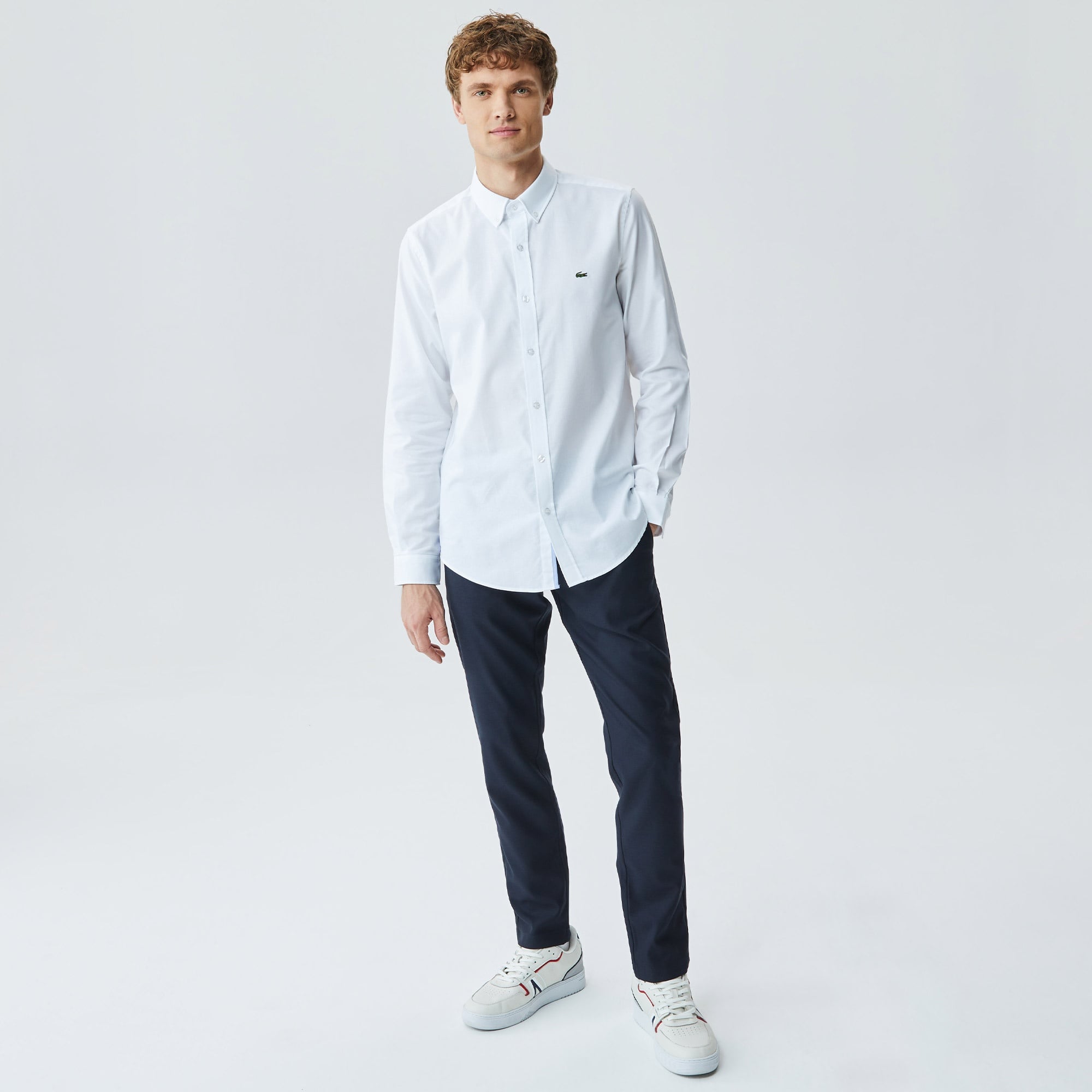 Lacoste Erkek Slim Fit Beyaz Gömlek