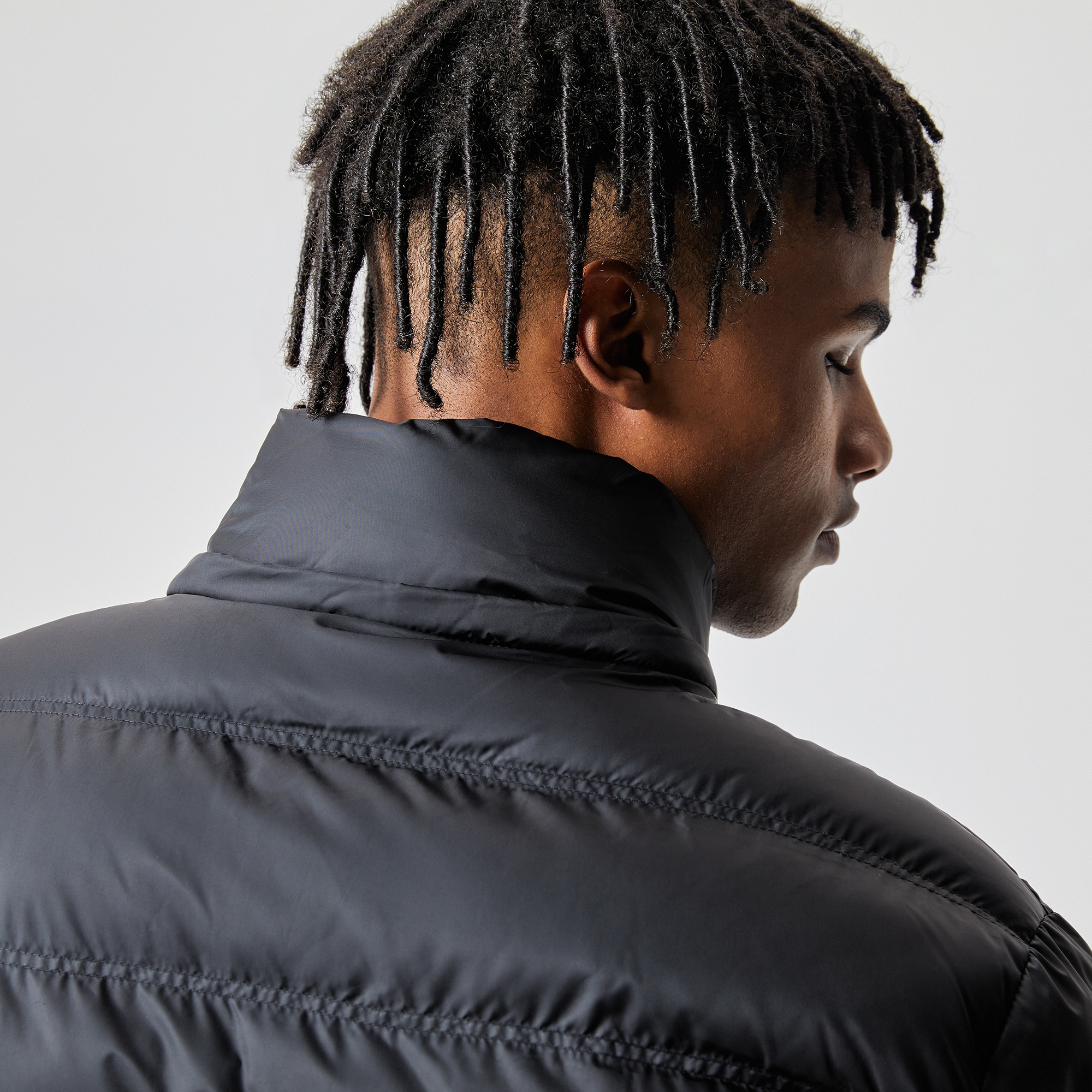 Lacoste Erkek Kapüşonlu Siyah Şişme Mont