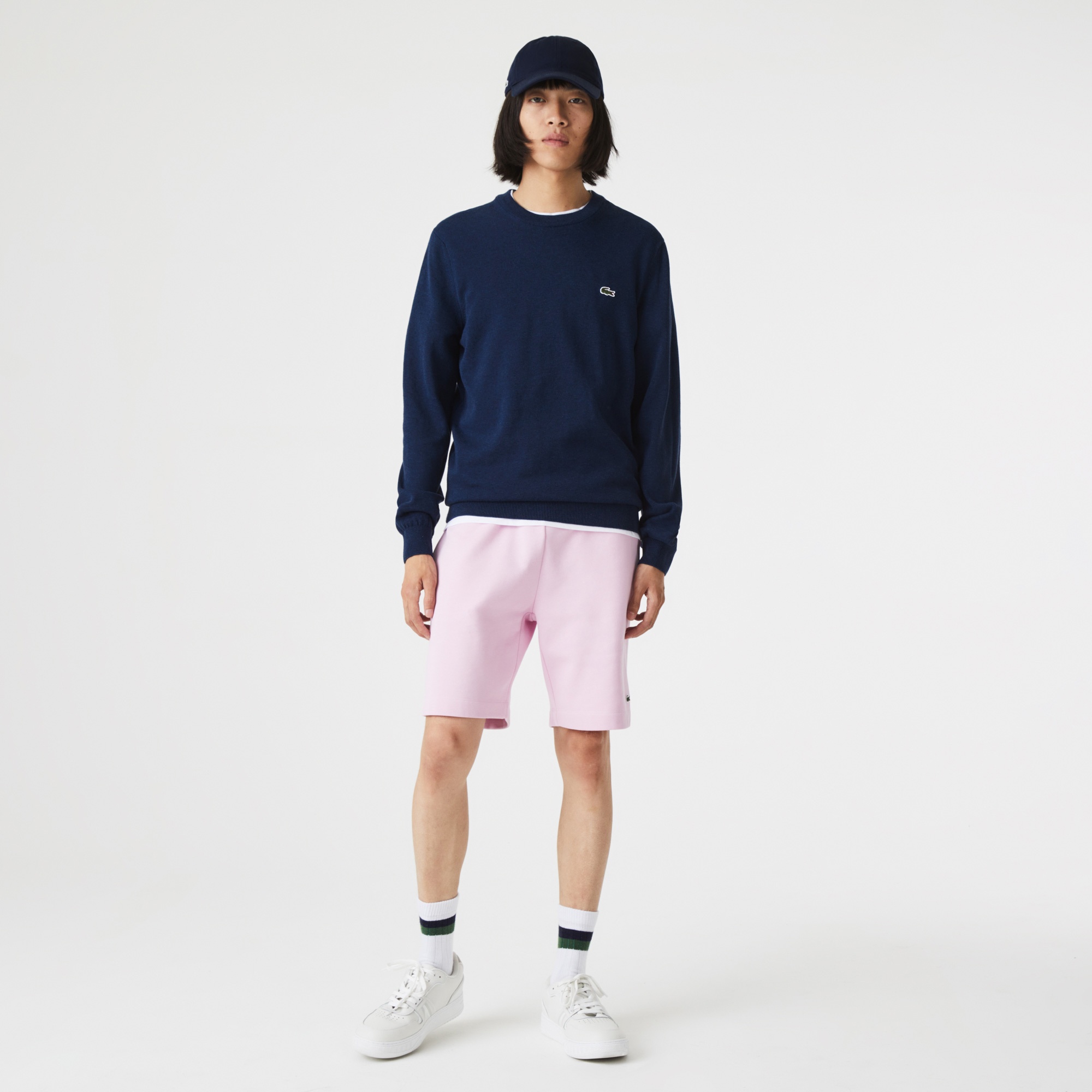 Lacoste Erkek Bisiklet Yaka Organik Pamuk Lacivert Kazak