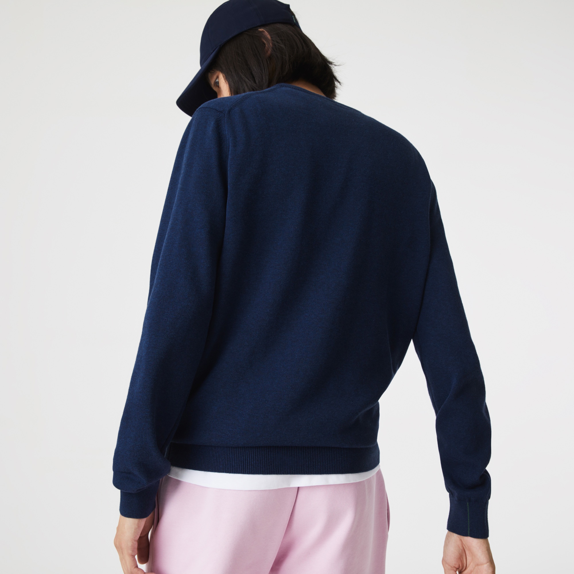 Lacoste Erkek Bisiklet Yaka Organik Pamuk Lacivert Kazak