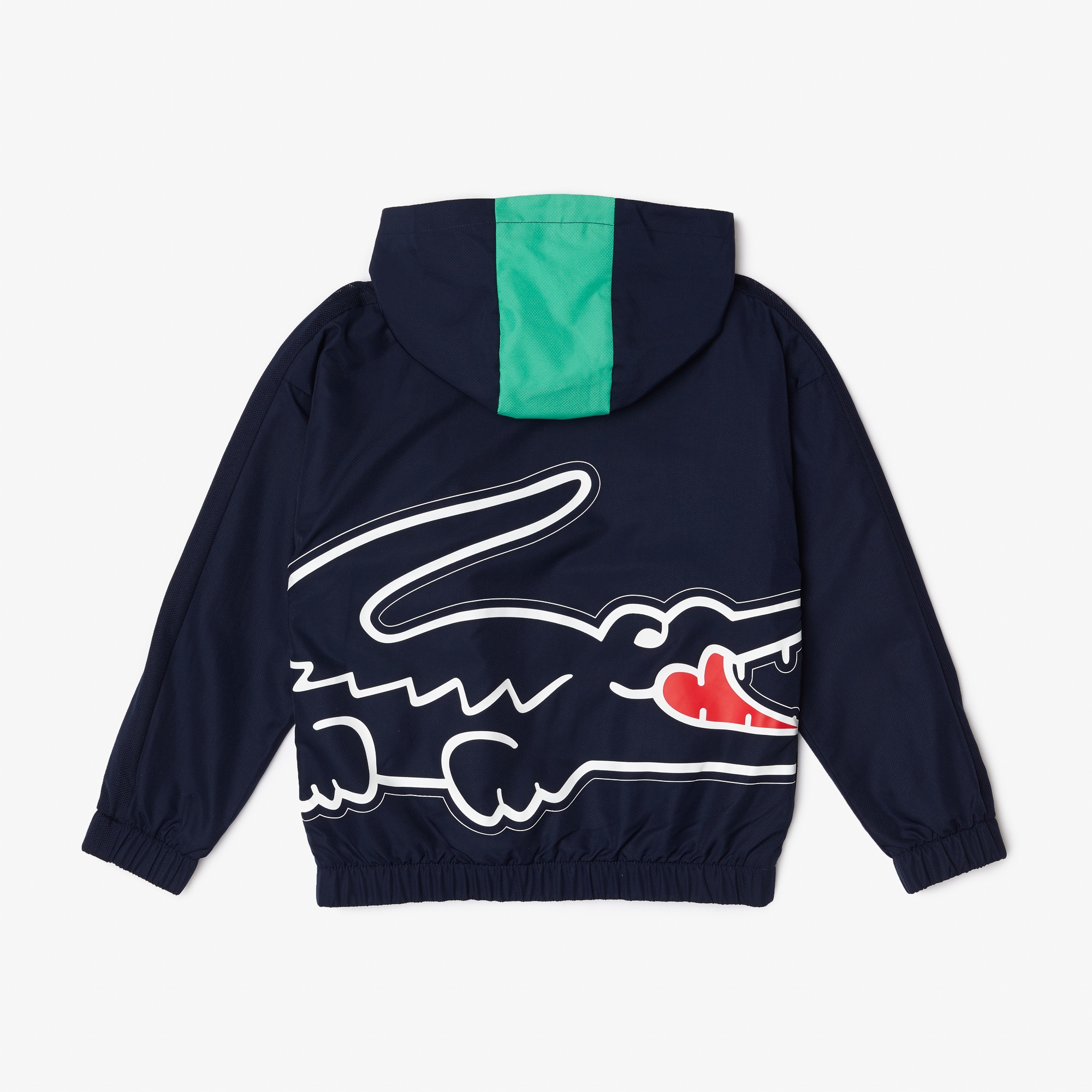 Lacoste SPORT Erkek Çocuk Kapüşonlu Fermuarlı Baskılı Lacivert Eşofman Takımı