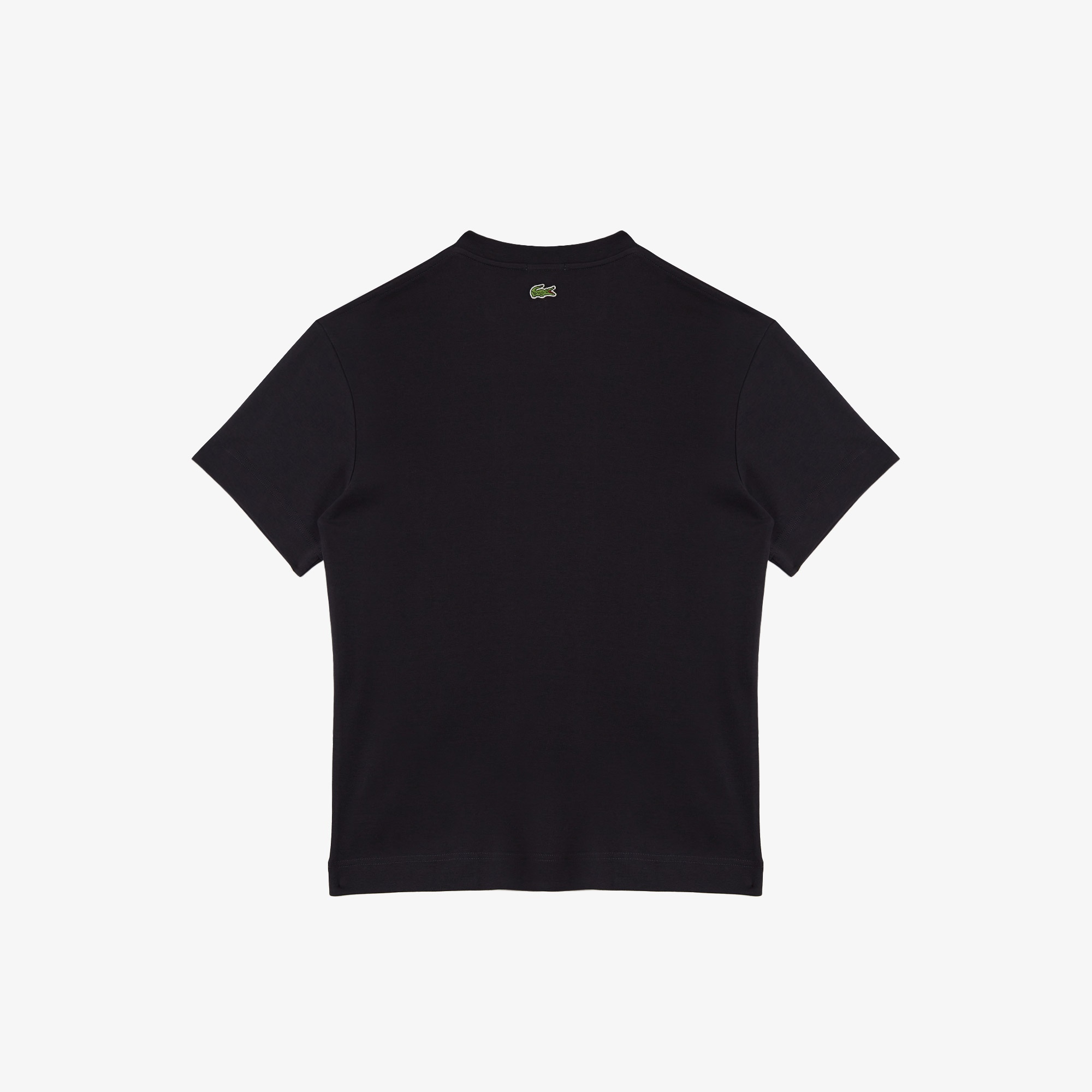 Lacoste Erkek Relaxed Fit Bisiklet Yaka Baskılı Siyah T-Shirt