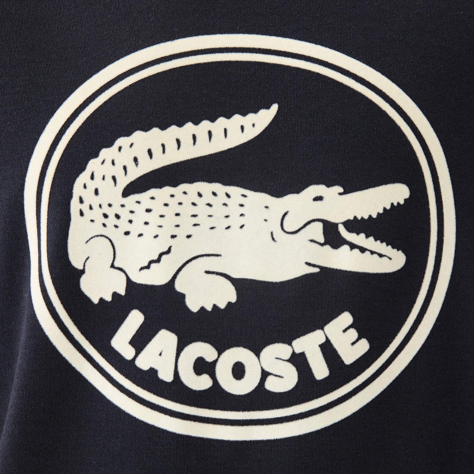 Lacoste Erkek Relaxed Fit Bisiklet Yaka Baskılı Siyah T-Shirt