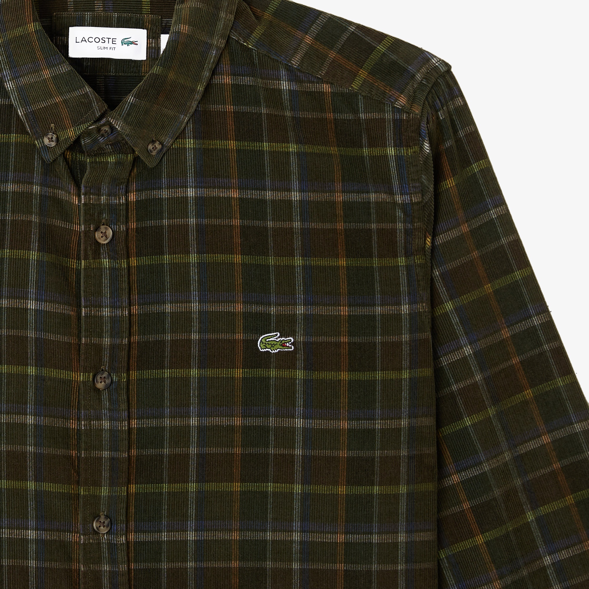 Lacoste Erkek Slim Fit Ekose Yeşil Gömlek
