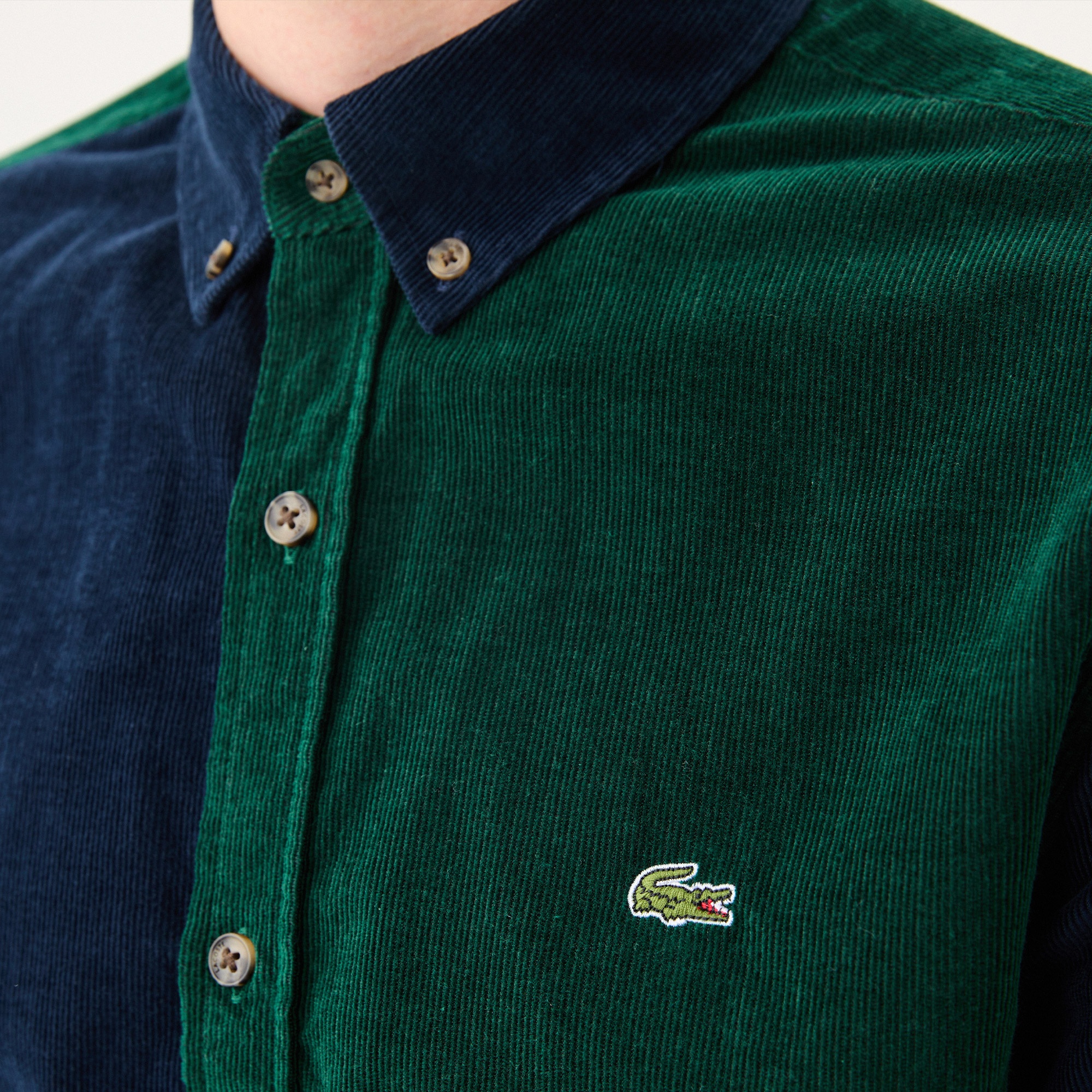 Lacoste Erkek Slim Fit Renk Bloklu Renkli Gömlek