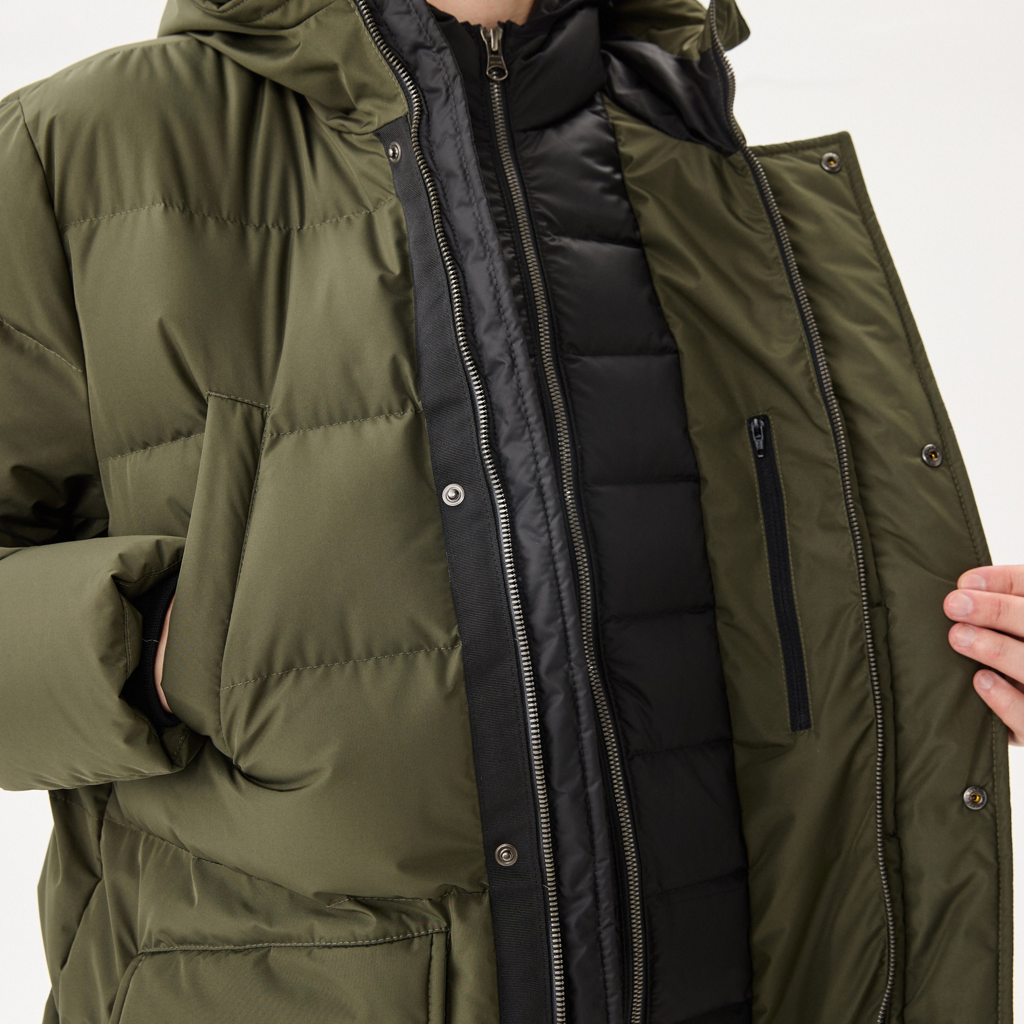 Lacoste Erkek Kapüşonlu Şişme Koyu Yeşil Şişme Mont