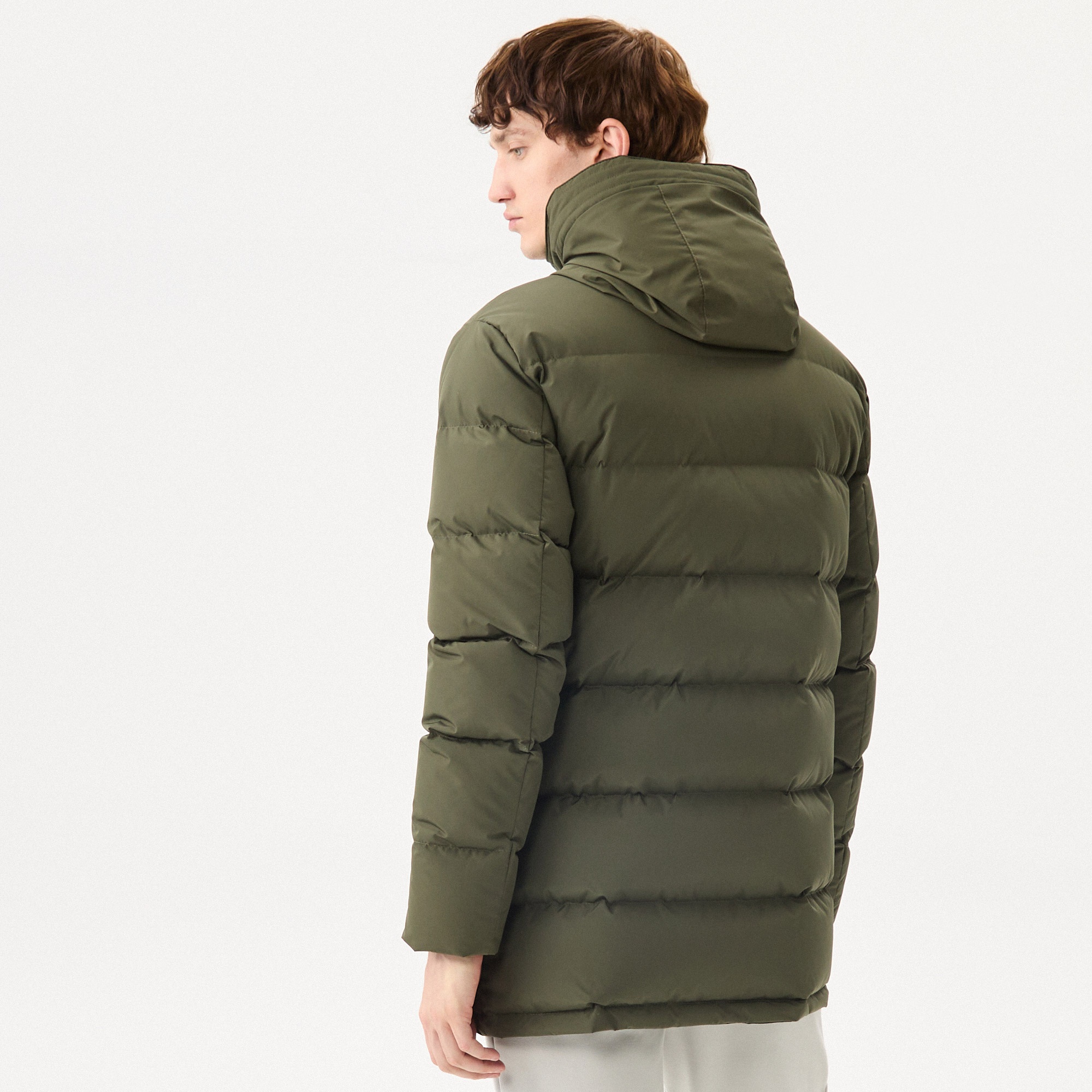 Lacoste Erkek Kapüşonlu Şişme Koyu Yeşil Şişme Mont