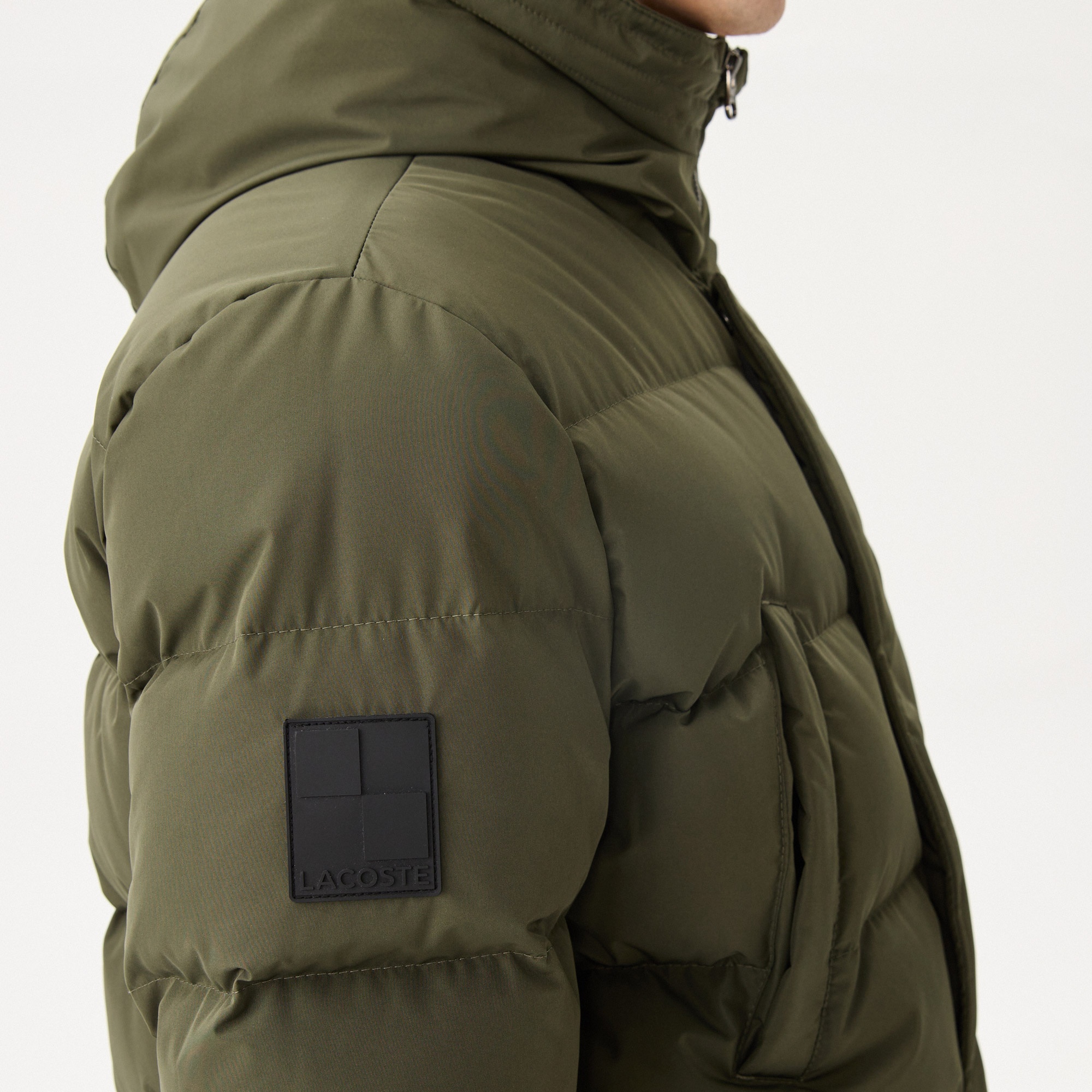 Lacoste Erkek Kapüşonlu Şişme Koyu Yeşil Şişme Mont