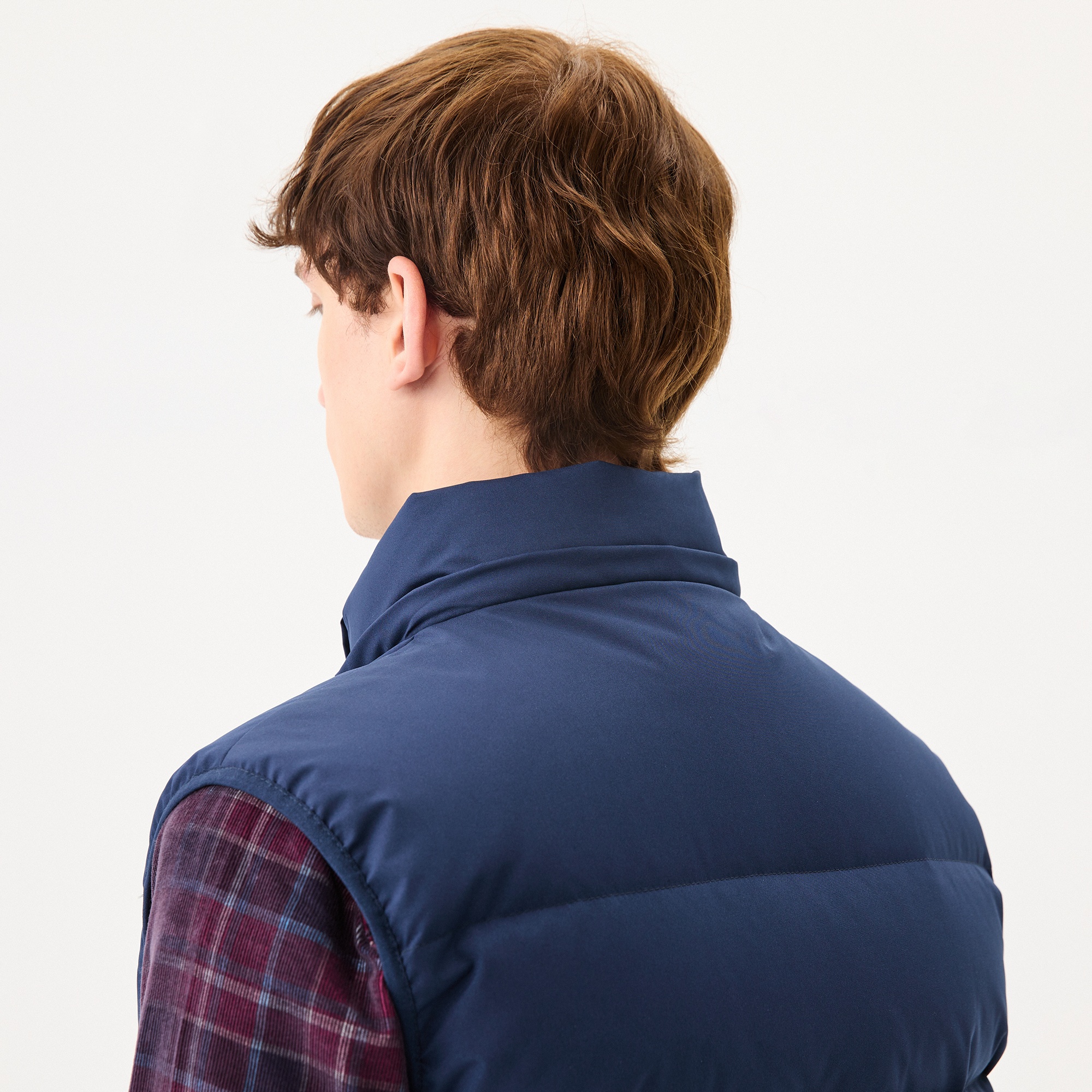 Lacoste Erkek Kapüşonlu Kapitone Lacivert Şişme Yelek