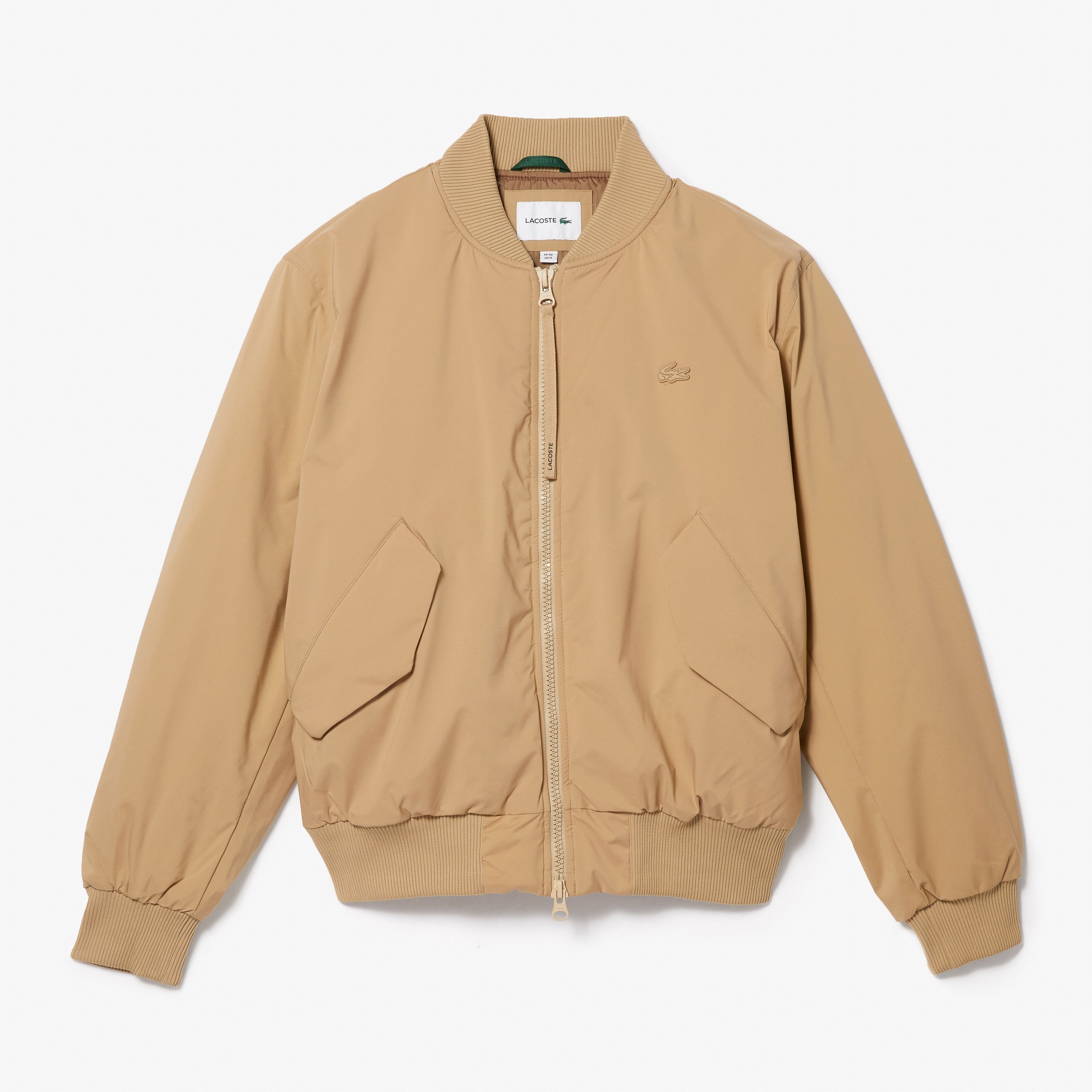 Lacoste Erkek Oversize Hakim Yaka Bej Bomber Ceket