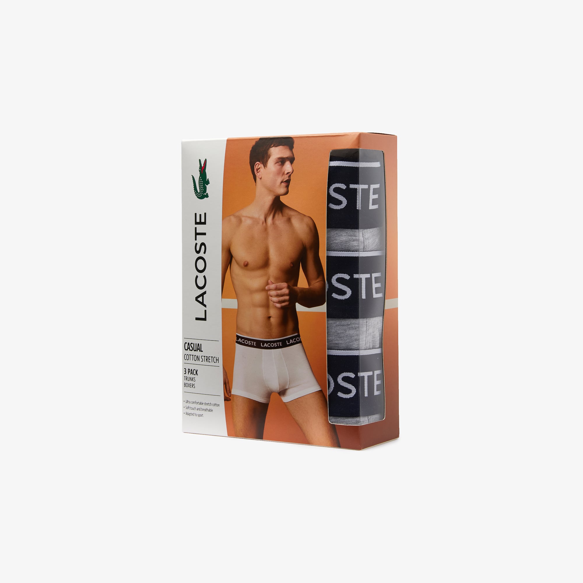 Lacoste Erkek 3'lü Gri Boxer görsel 6