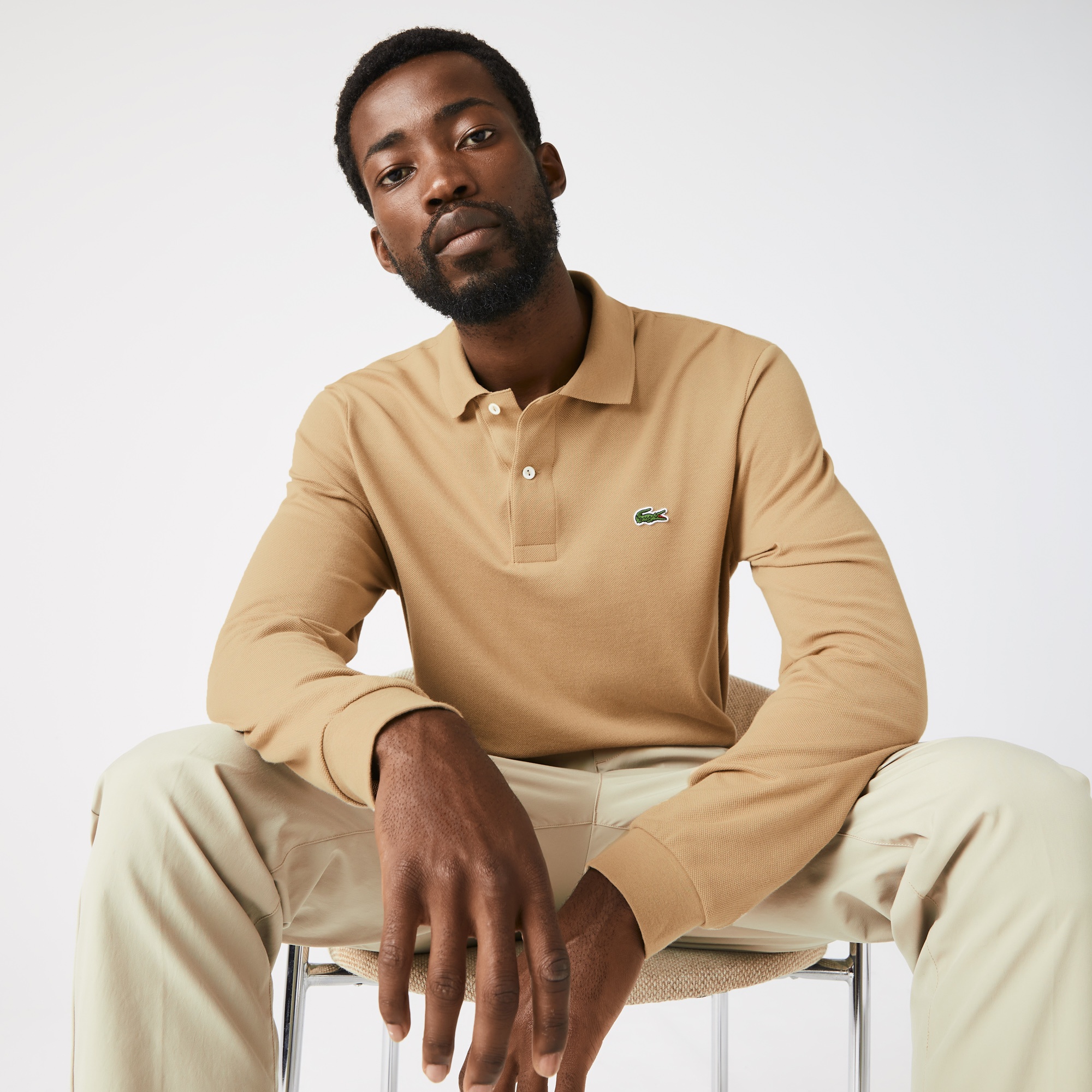 Lacoste Erkek Classic Fit Uzun Kollu L.12.12 Bej Polo L1312-02S