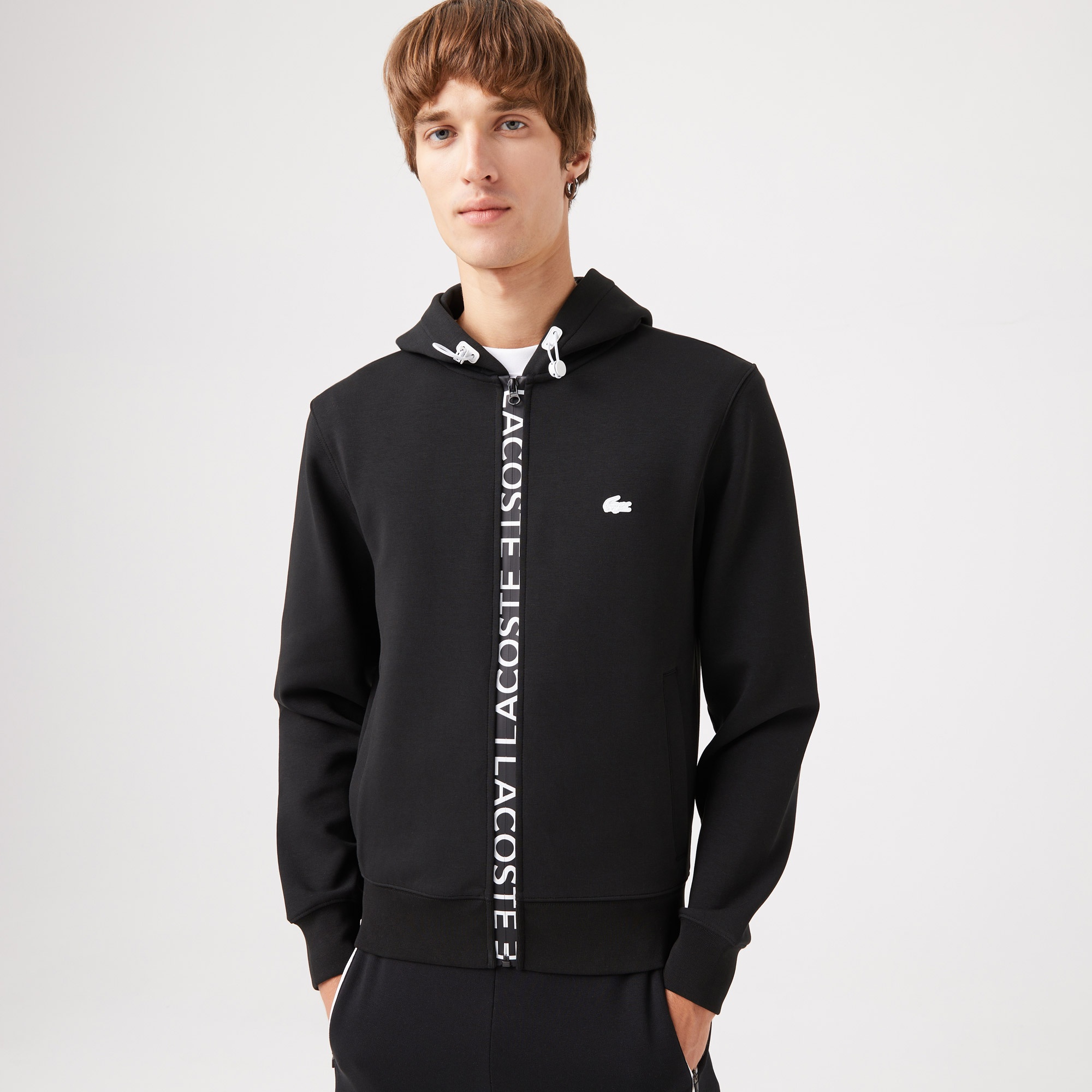 Lacoste Erkek Classic Fit Fermuarlı Siyah Sweatshirt