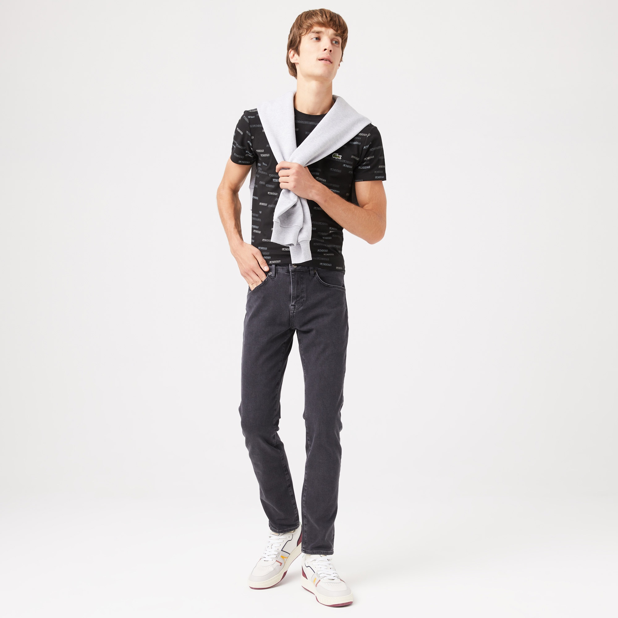 Lacoste Erkek Slim Fit Denim Koyu Gri Pantolon