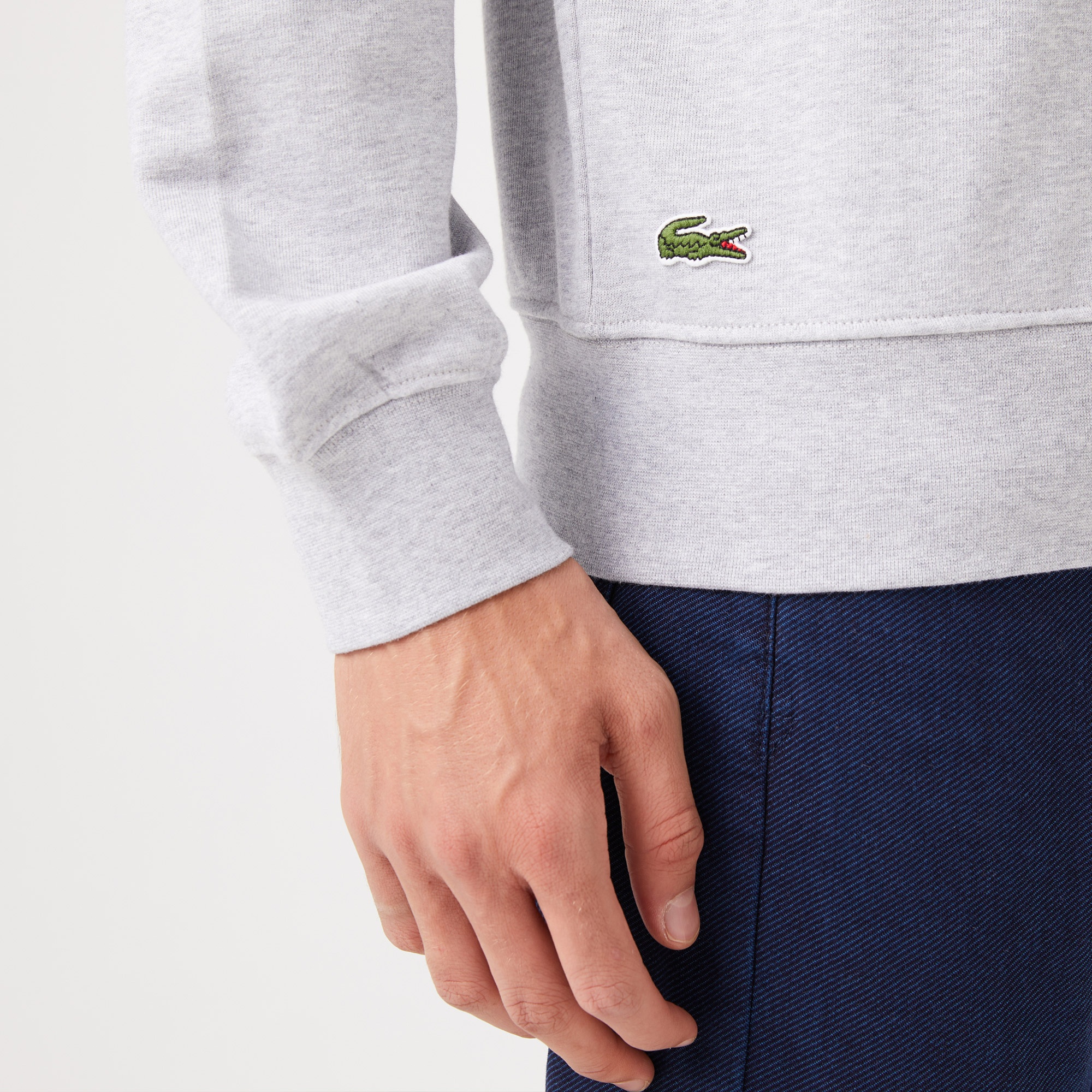 Lacoste Erkek Classic Fit Bisiklet Yaka Baskılı Gri Sweatshirt