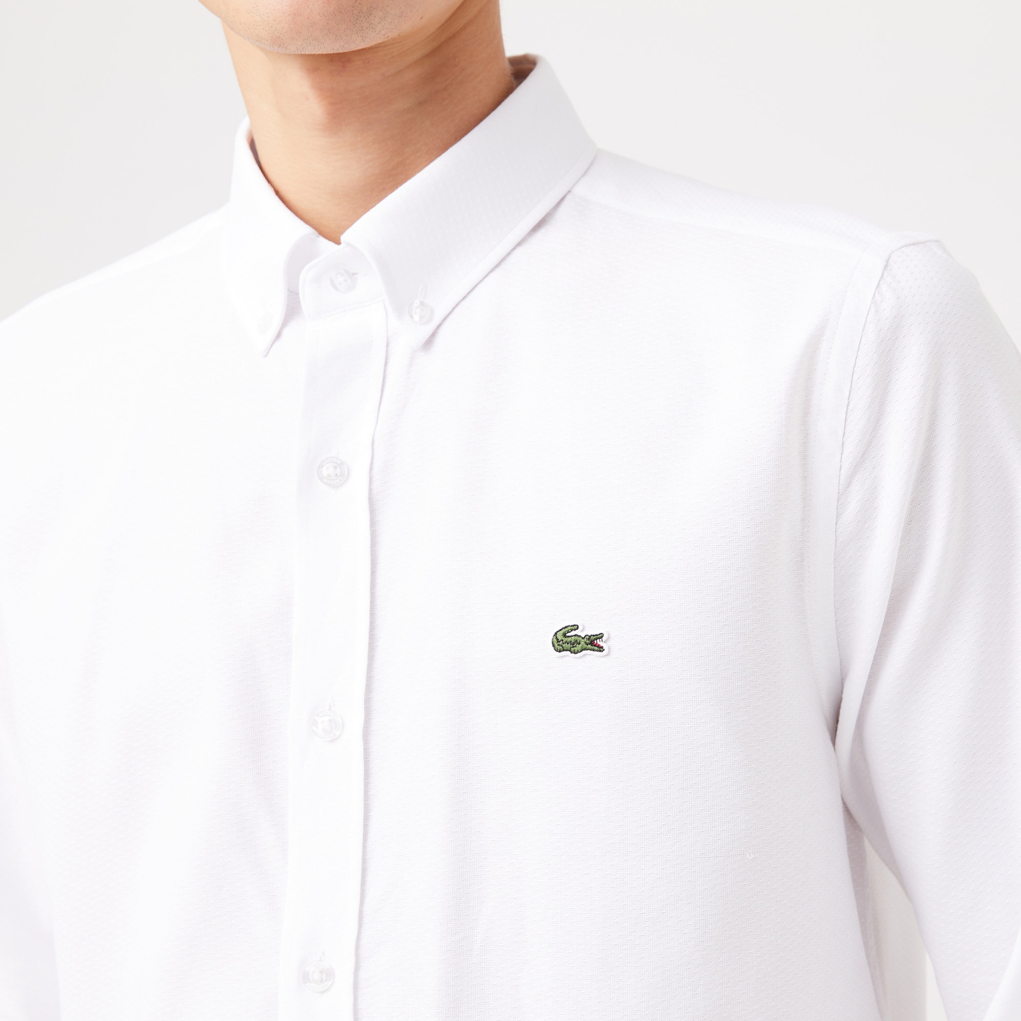 Lacoste Erkek Slim Fit Beyaz Gömlek