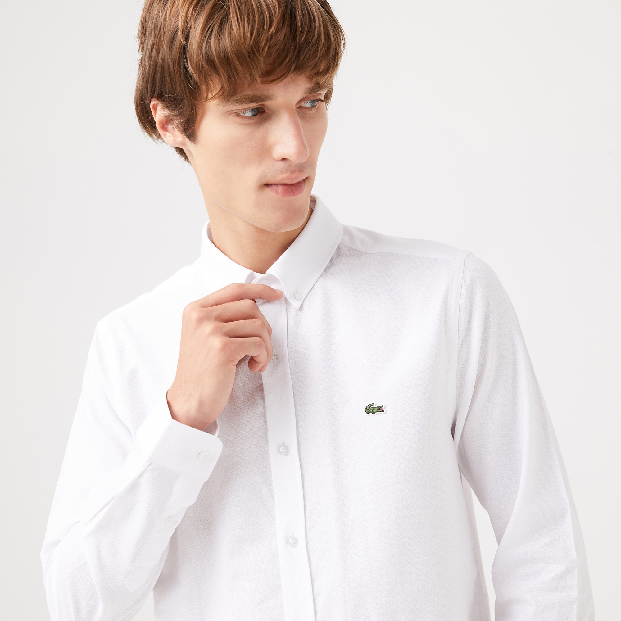 Lacoste Erkek Slim Fit Beyaz Gömlek