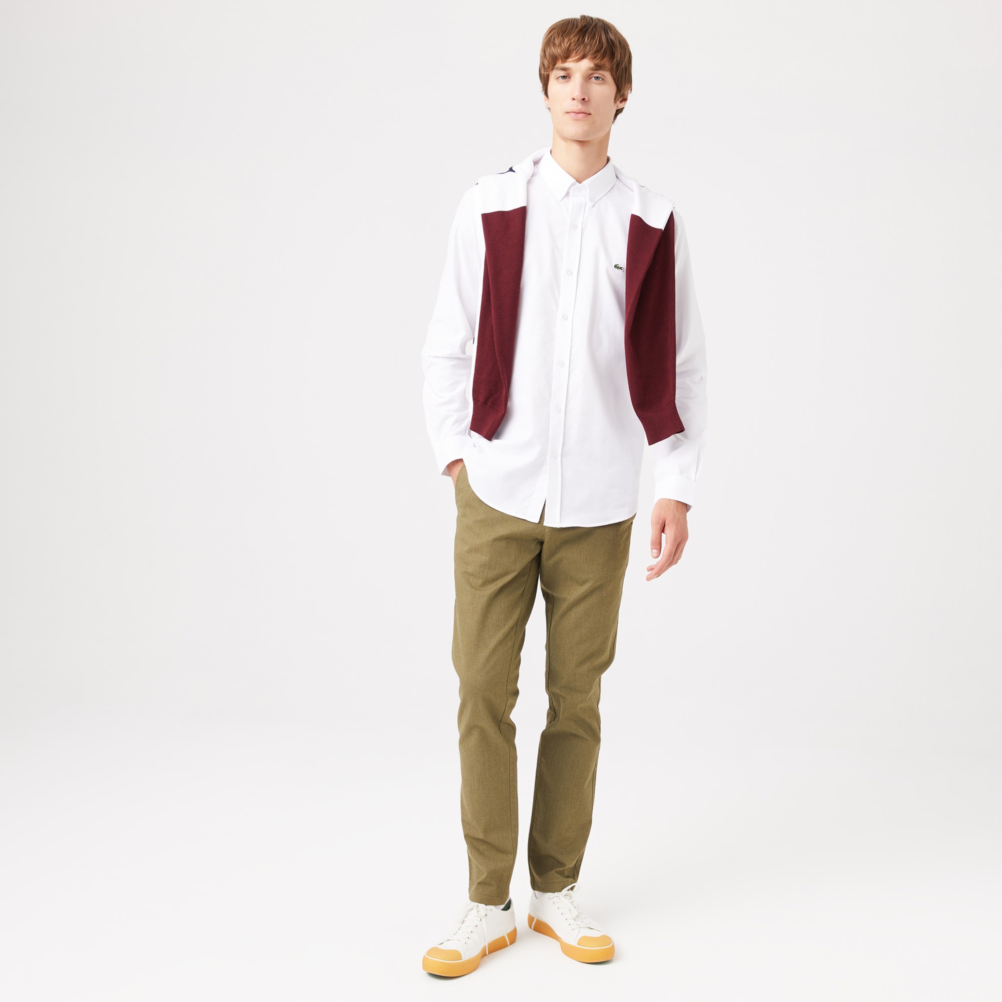Lacoste Erkek Slim Fit Beyaz Gömlek